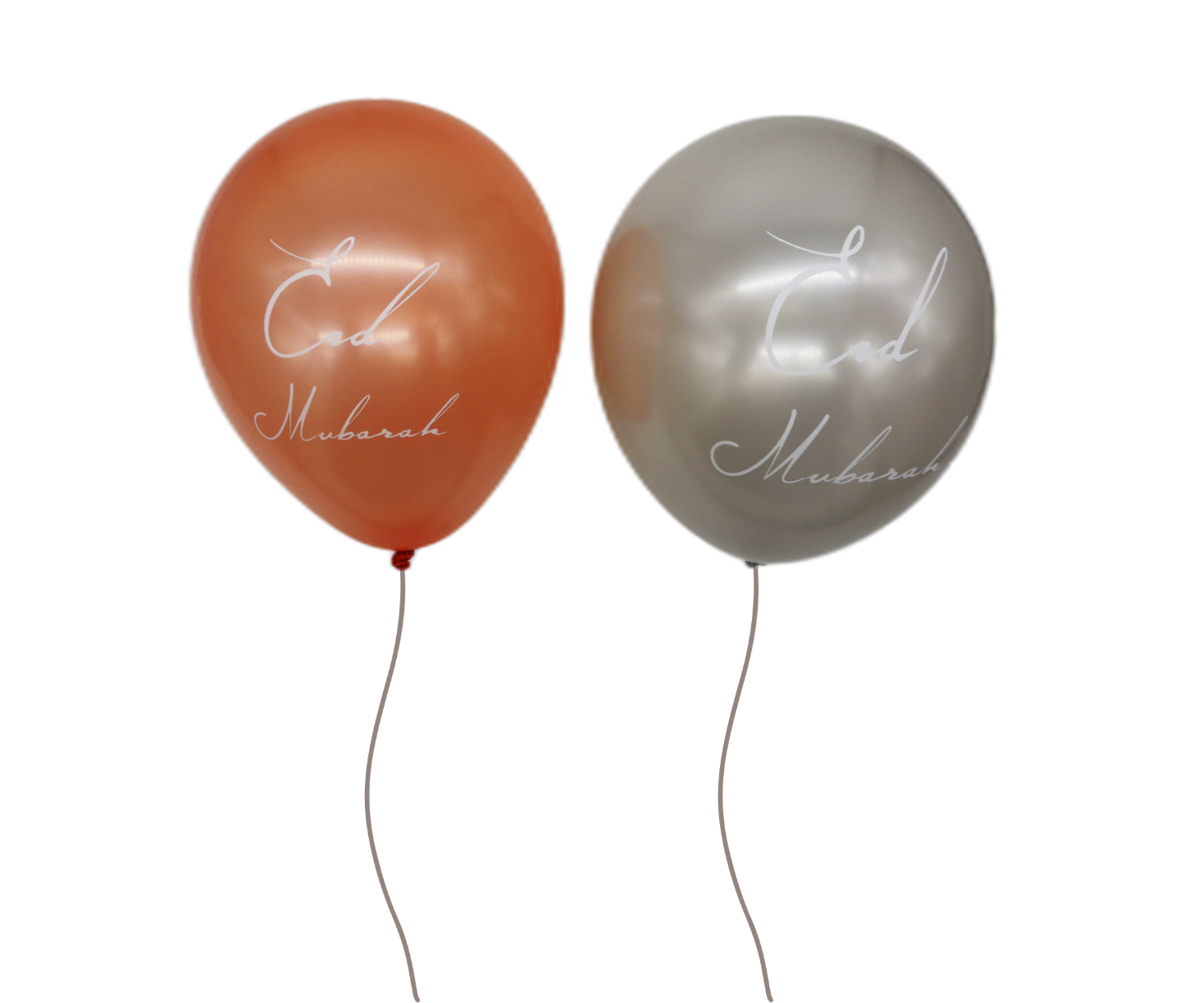 Sachet de 5 ballons (3 gris, 2 rouges) "Eid Mubarak" – produit proposé sur Souk Dubaï