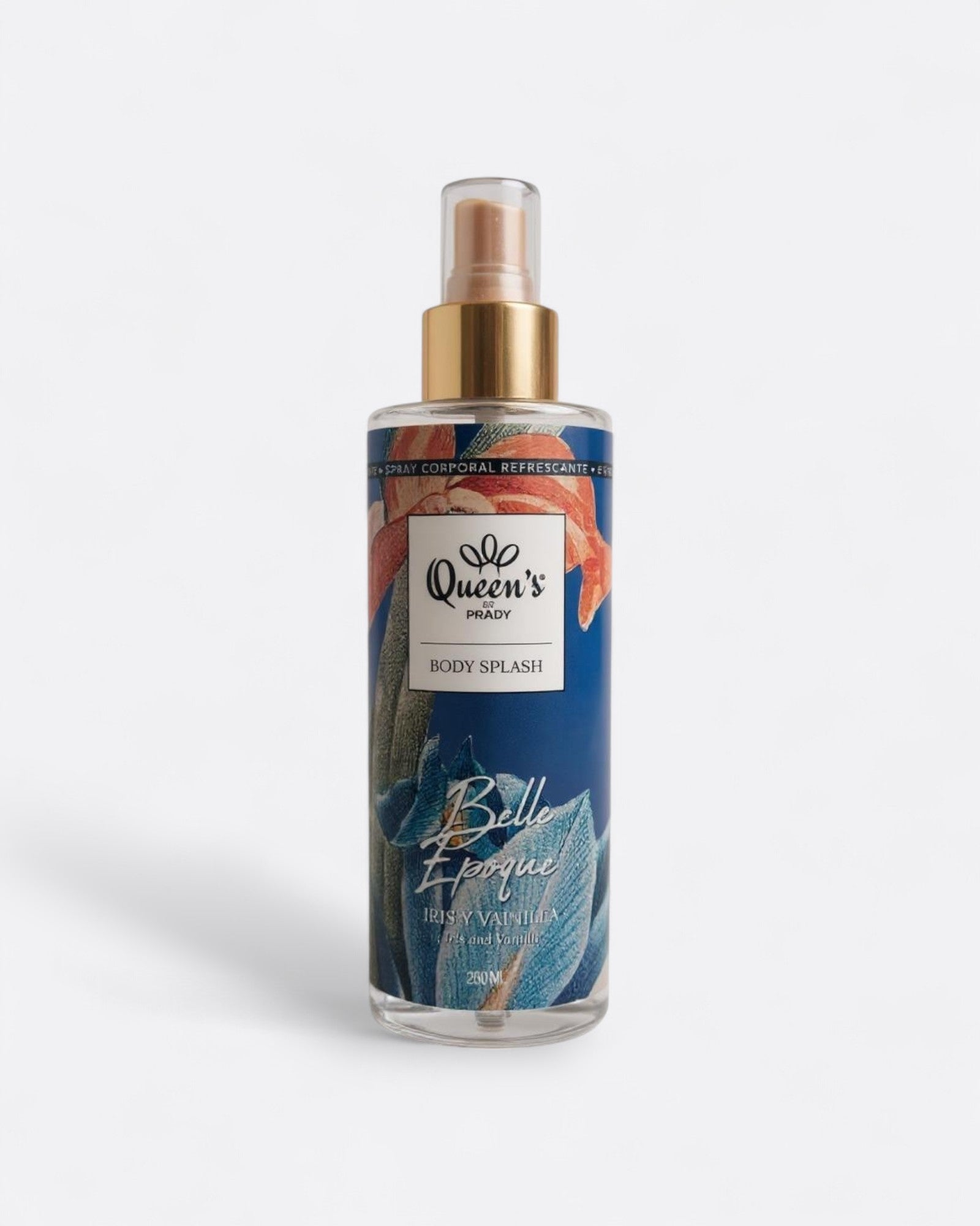 Brume Belle Époque de Queen's by Prady 250ml : une brume corporelle 
 à la fleur d’iris et douceur de la vanille, cruelty free.