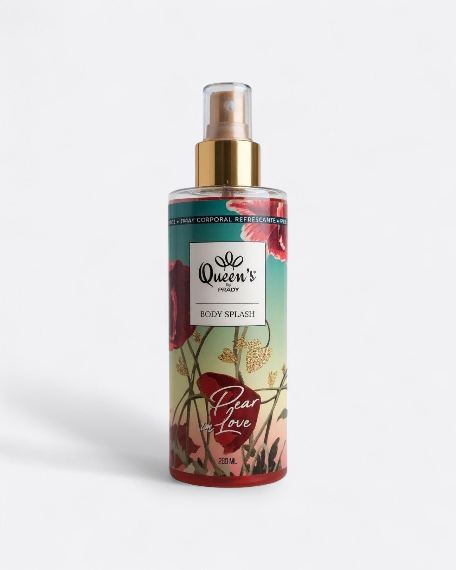 Brume Pear in Love de Queen's by Prady 250ml : une brume corporelle 
 fruité–floral gourmand, cruelty free.