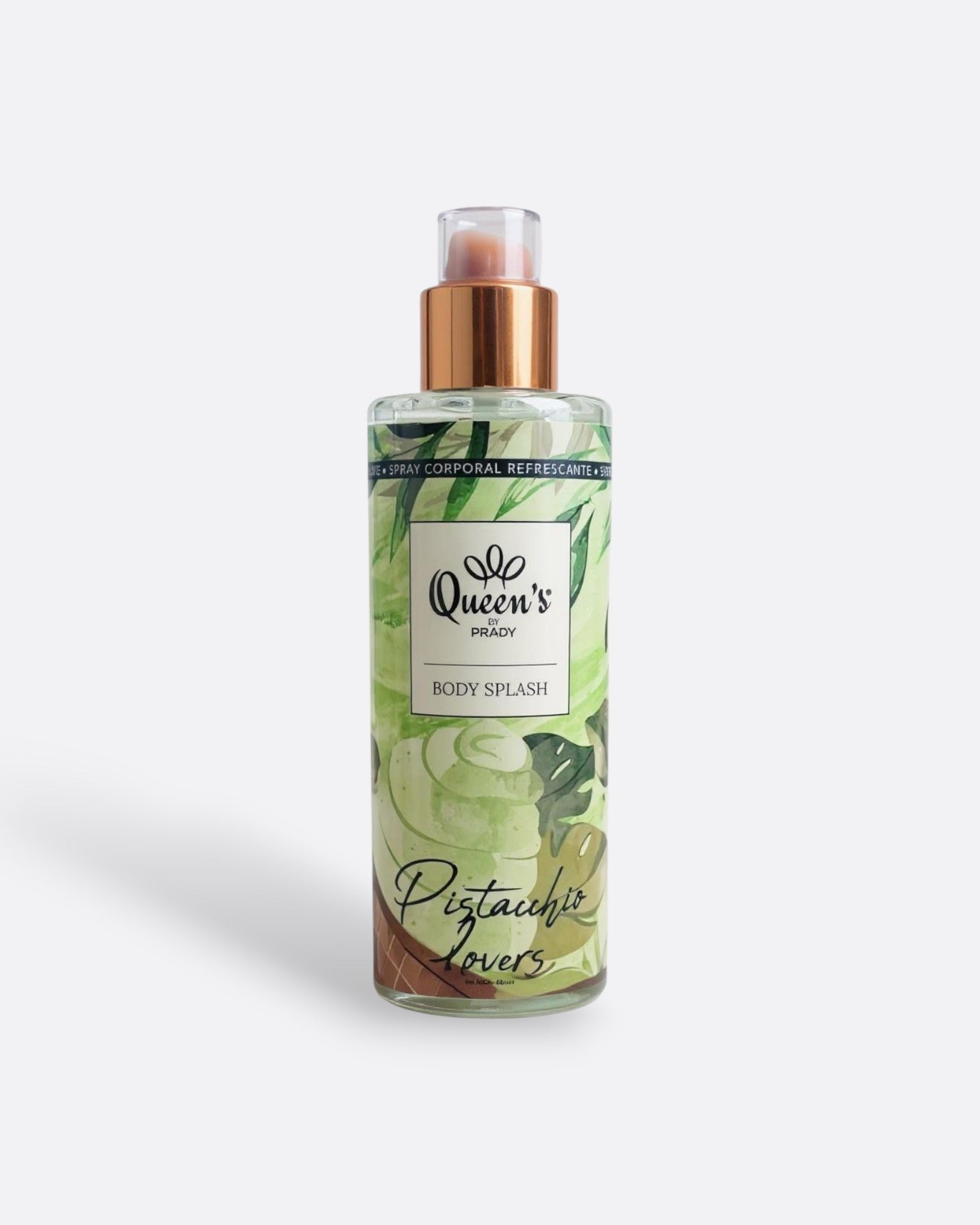 Brume Pistachio Lovers de Queen's by Prady 250ml : une brume corporelle fruitée, florale et gourmande, cruelty free.