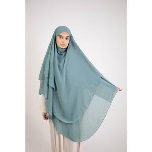 Khimar long et élégant mousseline 2 voiles