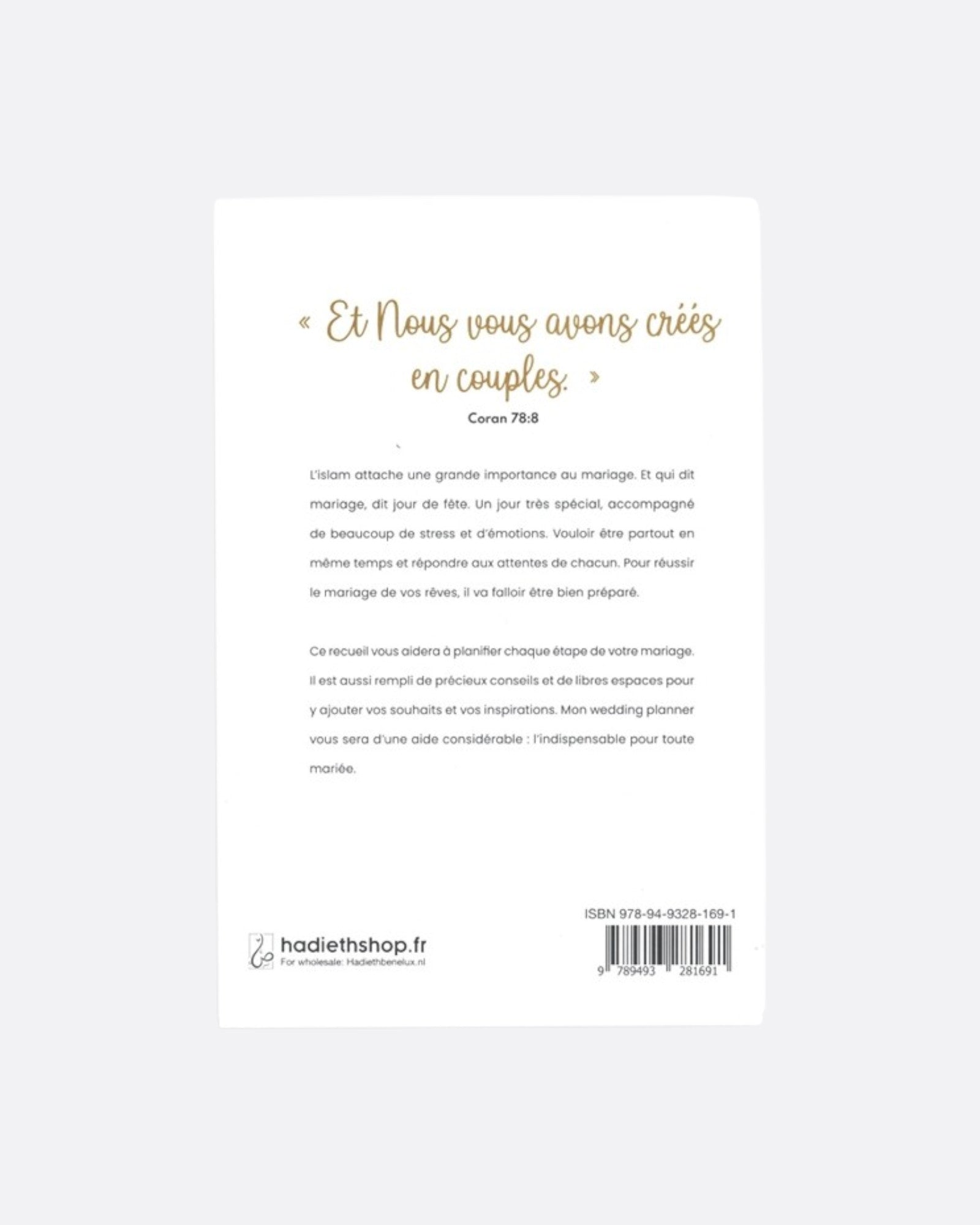 Mon Wedding Planner : Planificateur de Mariage Islamique - Edition Hadieth benelux
