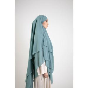 Khimar long et élégant mousseline 2 voiles