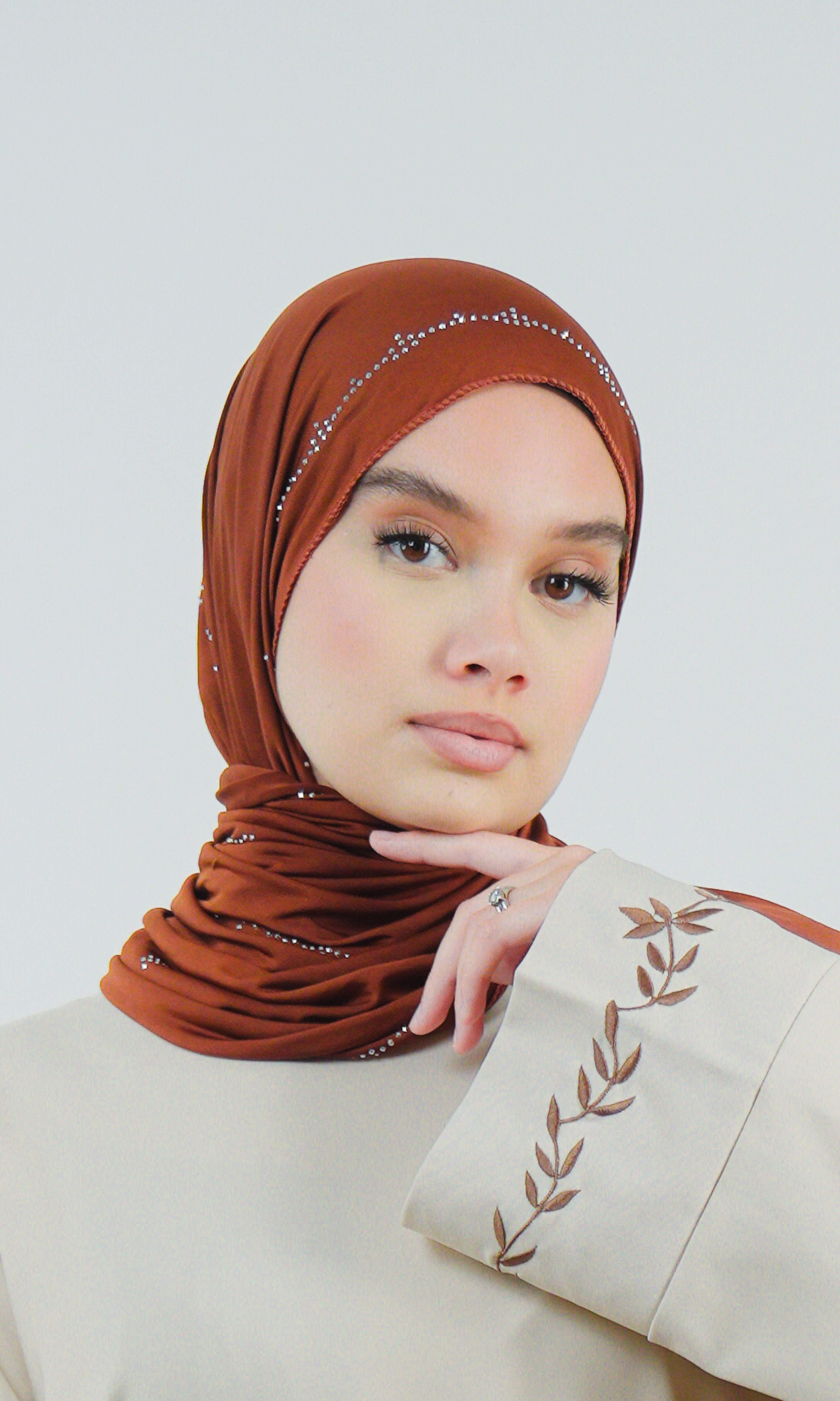 Hijab jersey strass bouclé