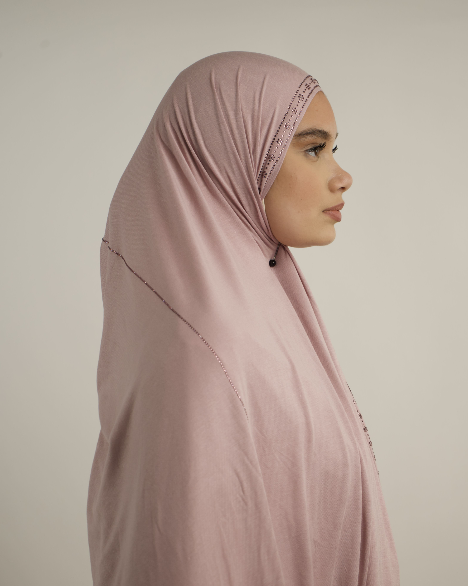 Hijab élégant en jersey avec strass