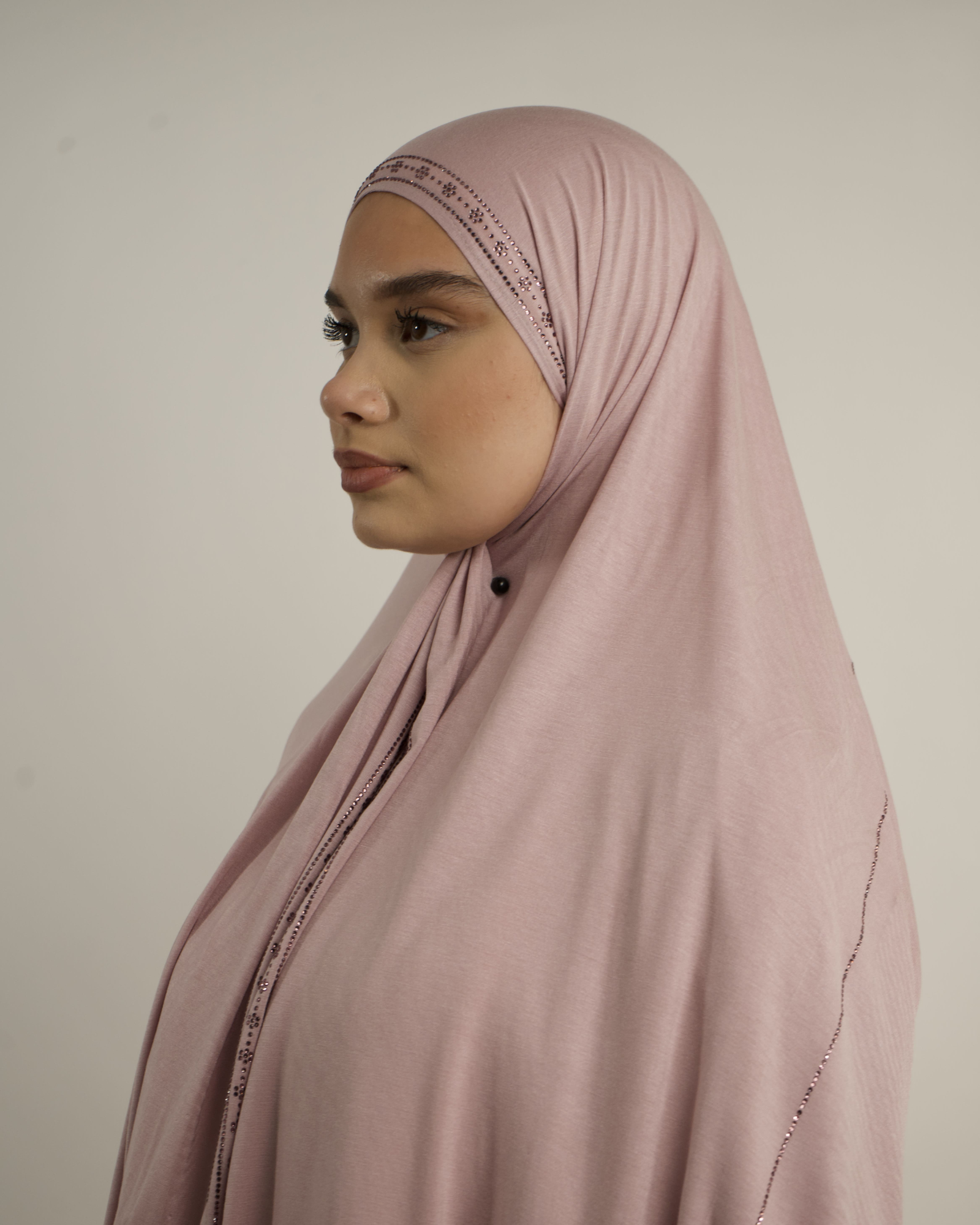 Hijab élégant en jersey avec strass