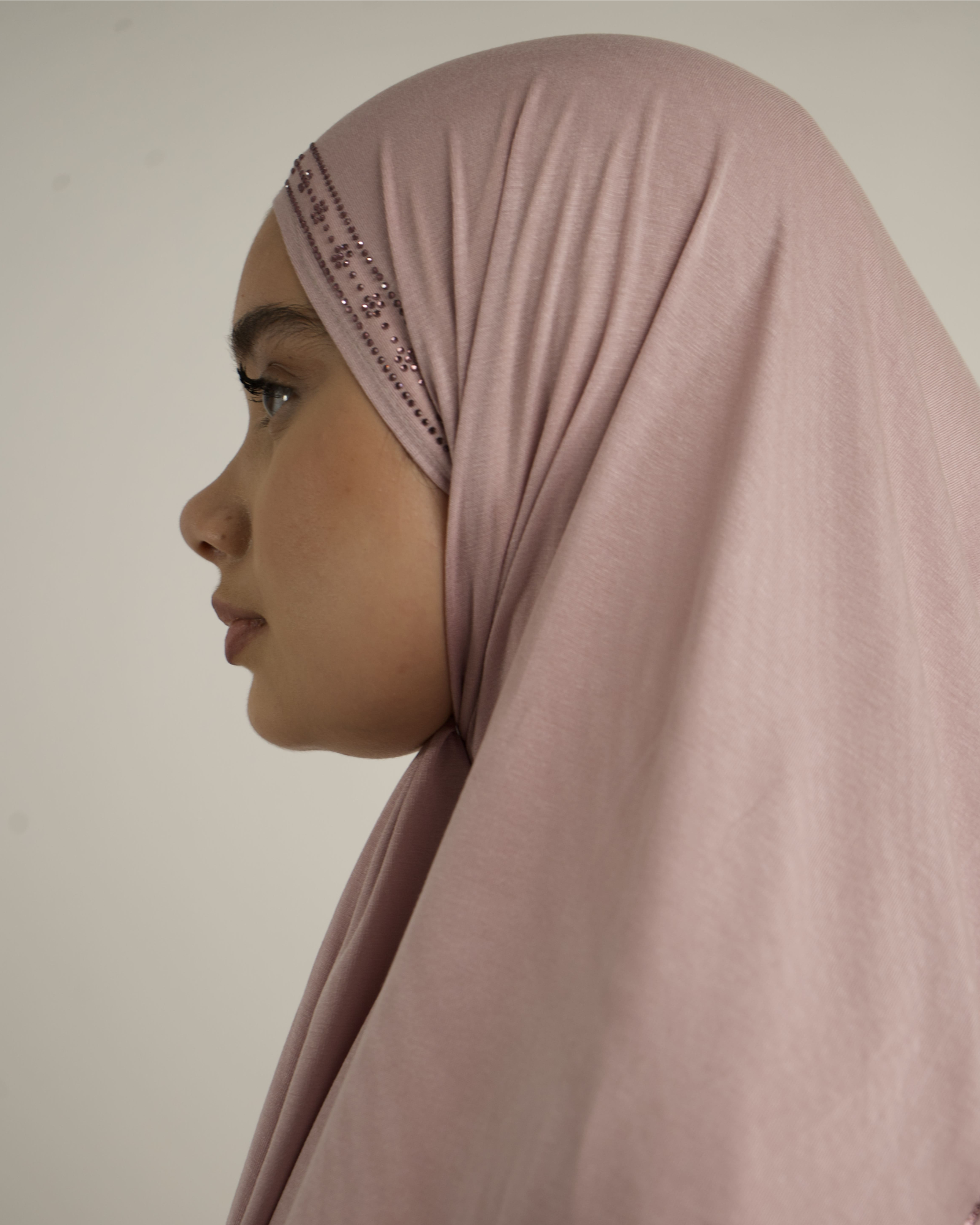 Hijab élégant en jersey avec strass