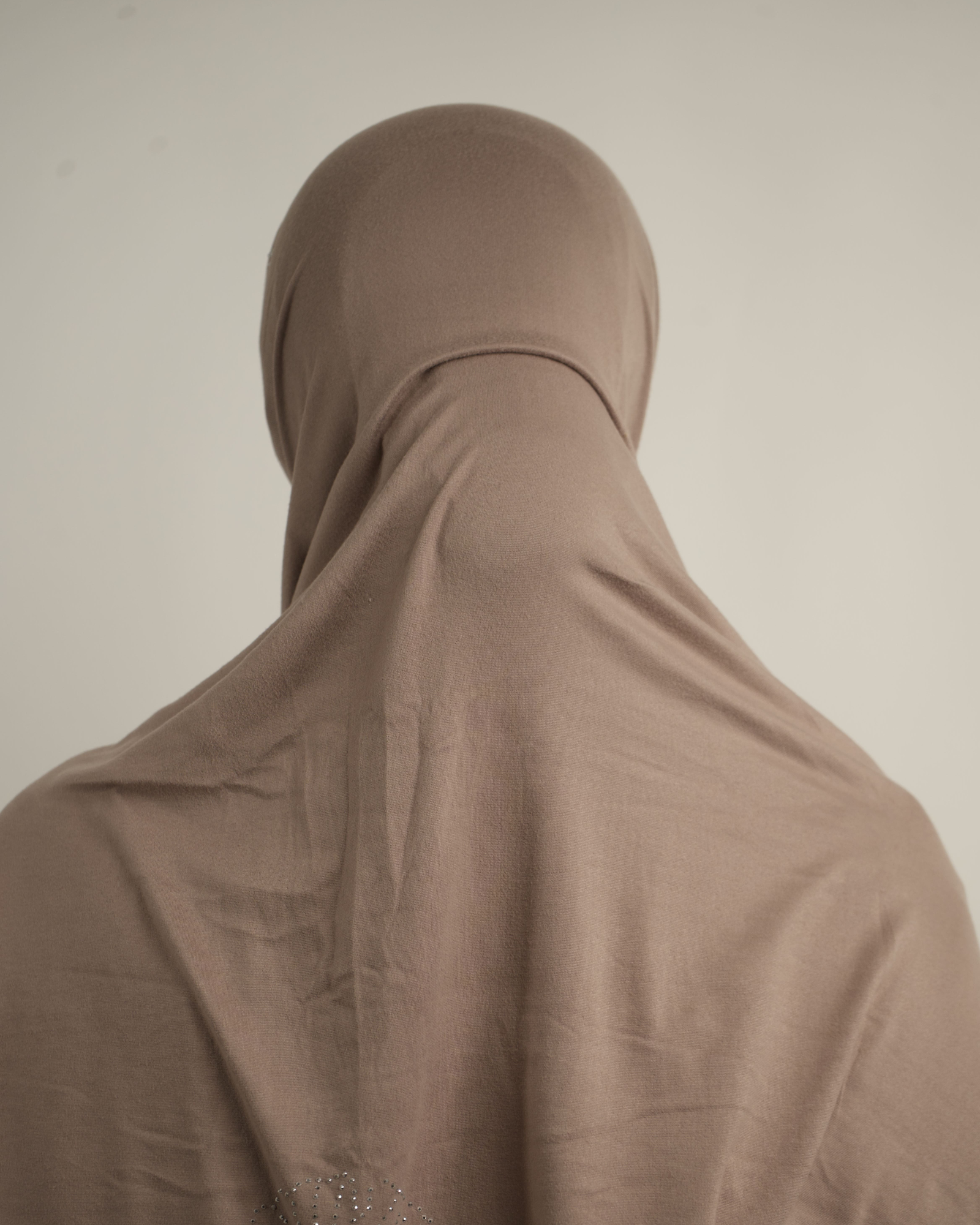 Hijab jersey à strass feuilles