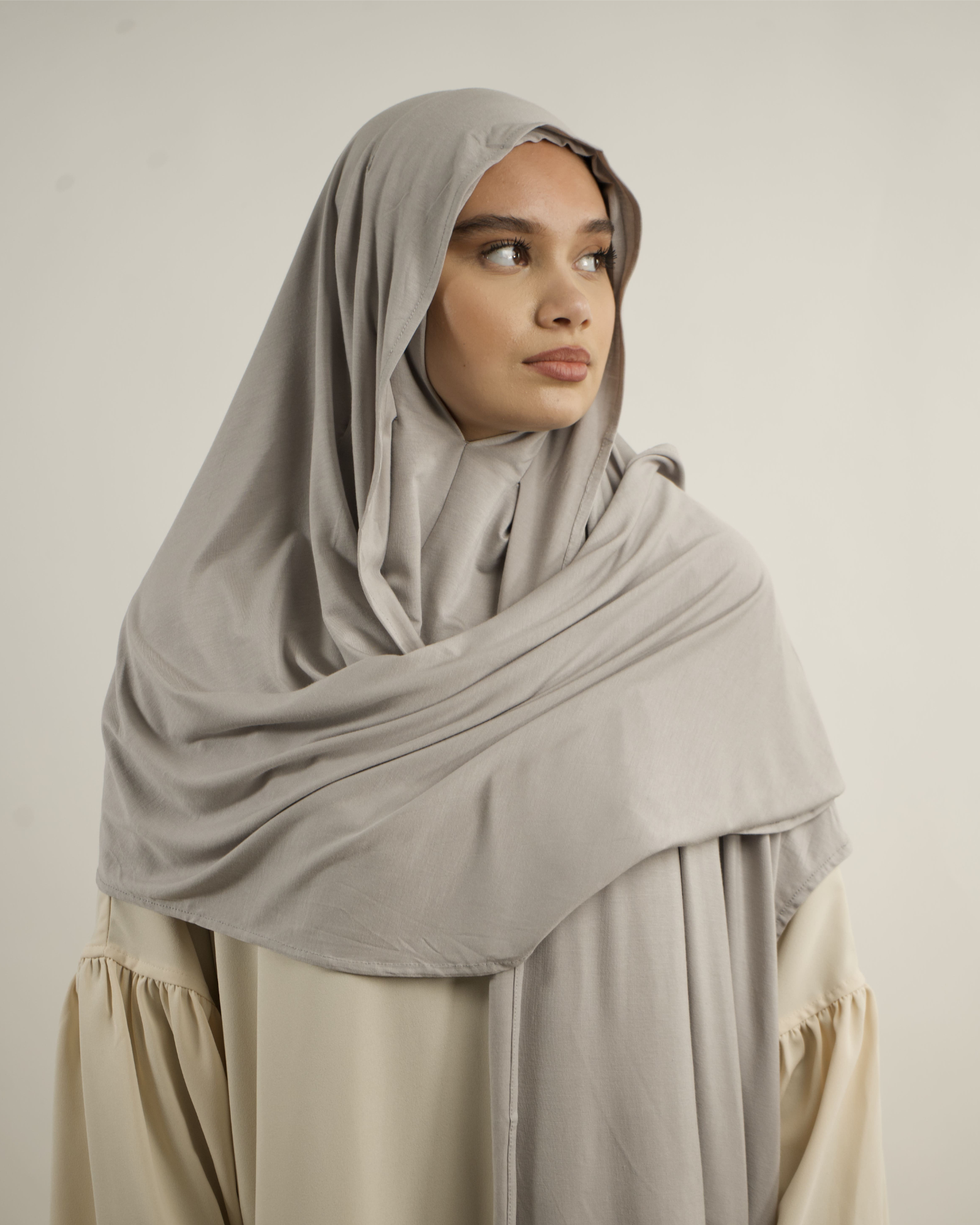Hijab jersey modal à enfiler - Ouverture pour lunette