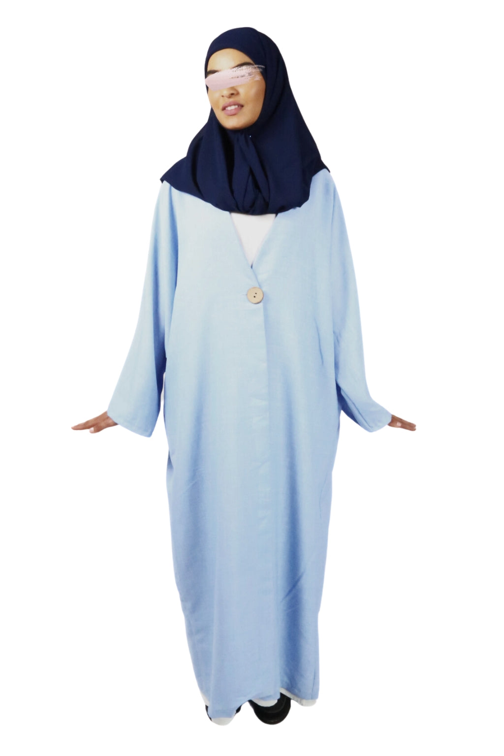 Kimono effet lin avec bouton – vêtement traditionnel au style raffiné