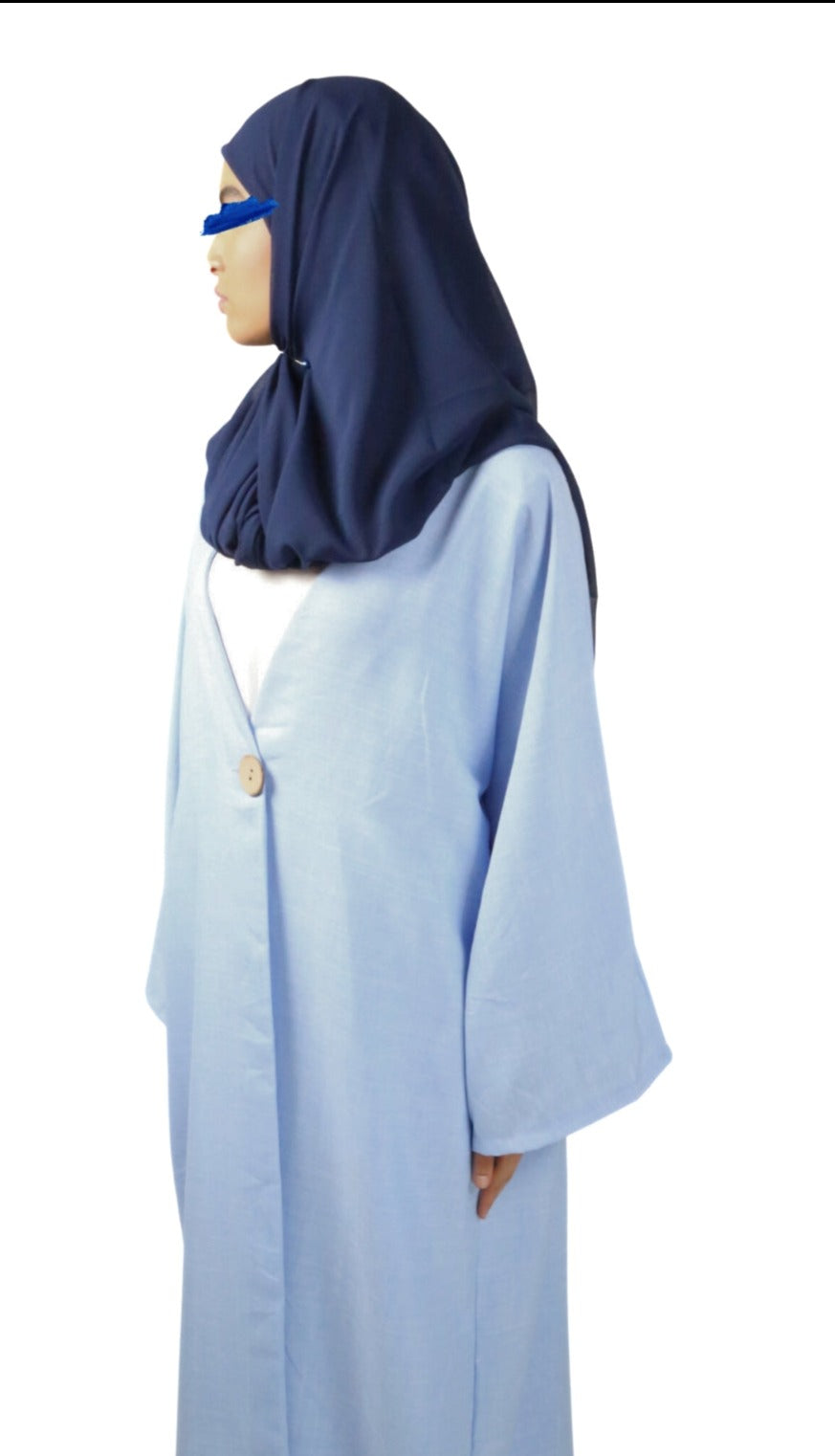 Kimono effet lin avec bouton