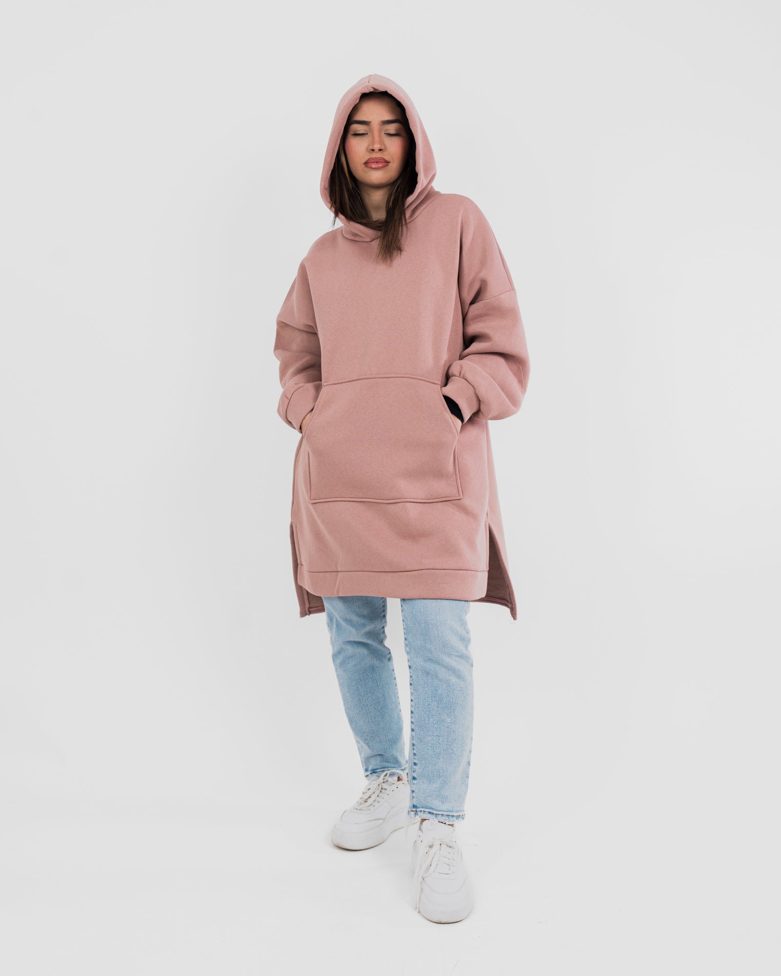 Sweat capuche long oversize