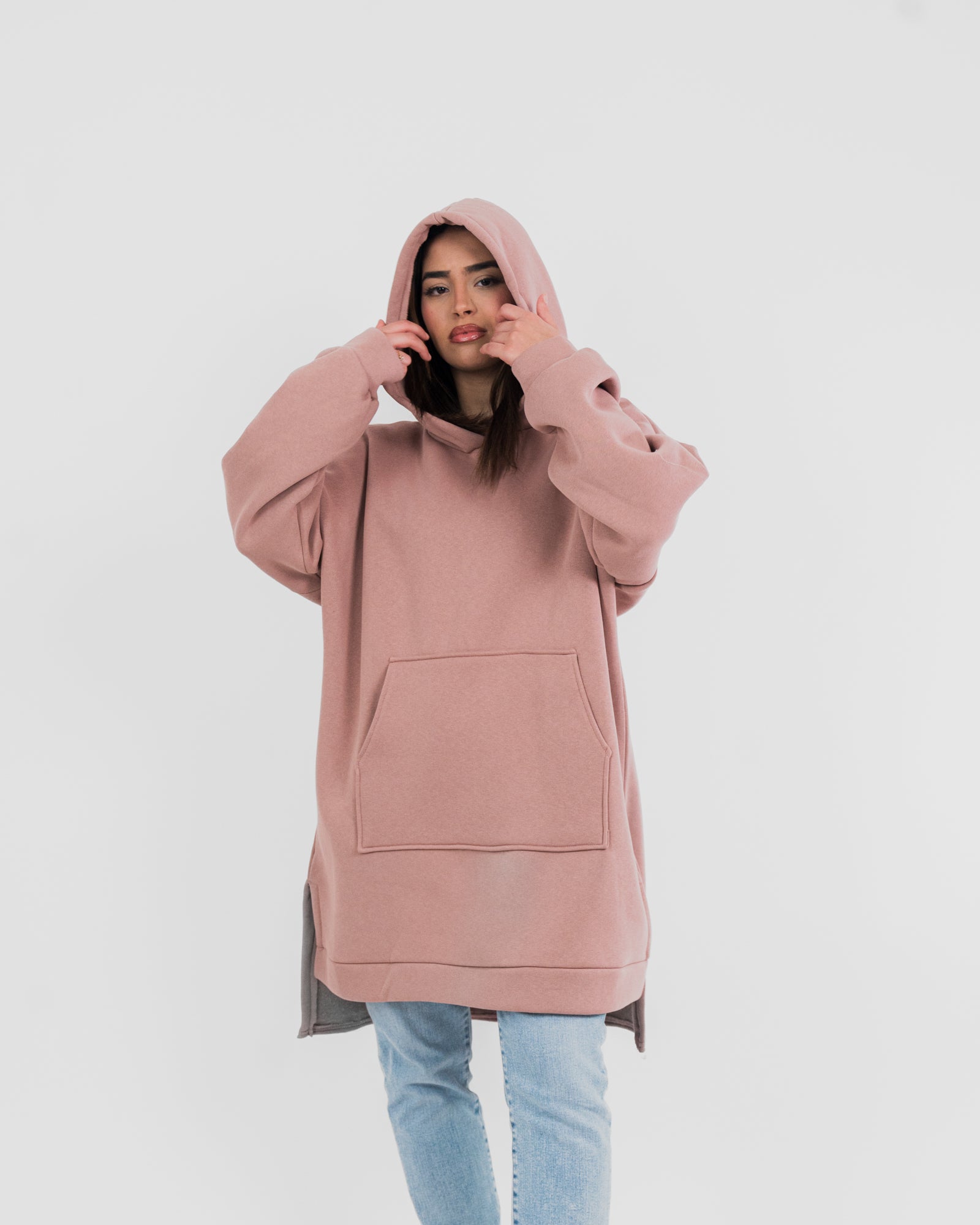 Sweat capuche long oversize