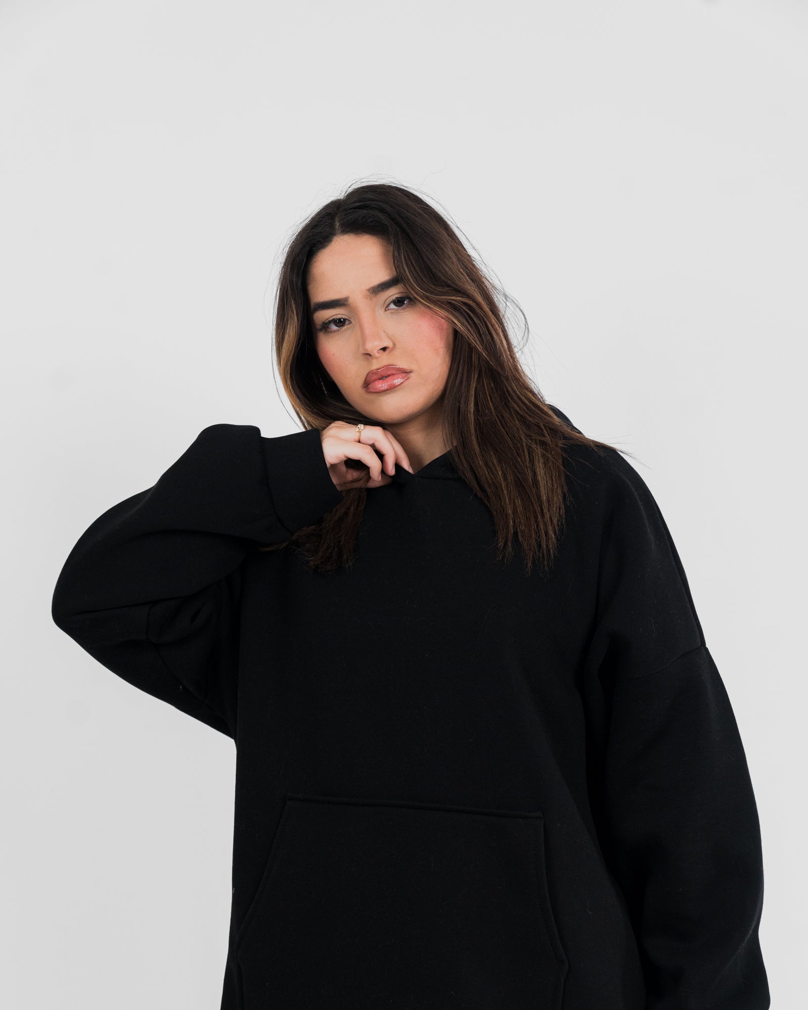 Sweat capuche long oversize