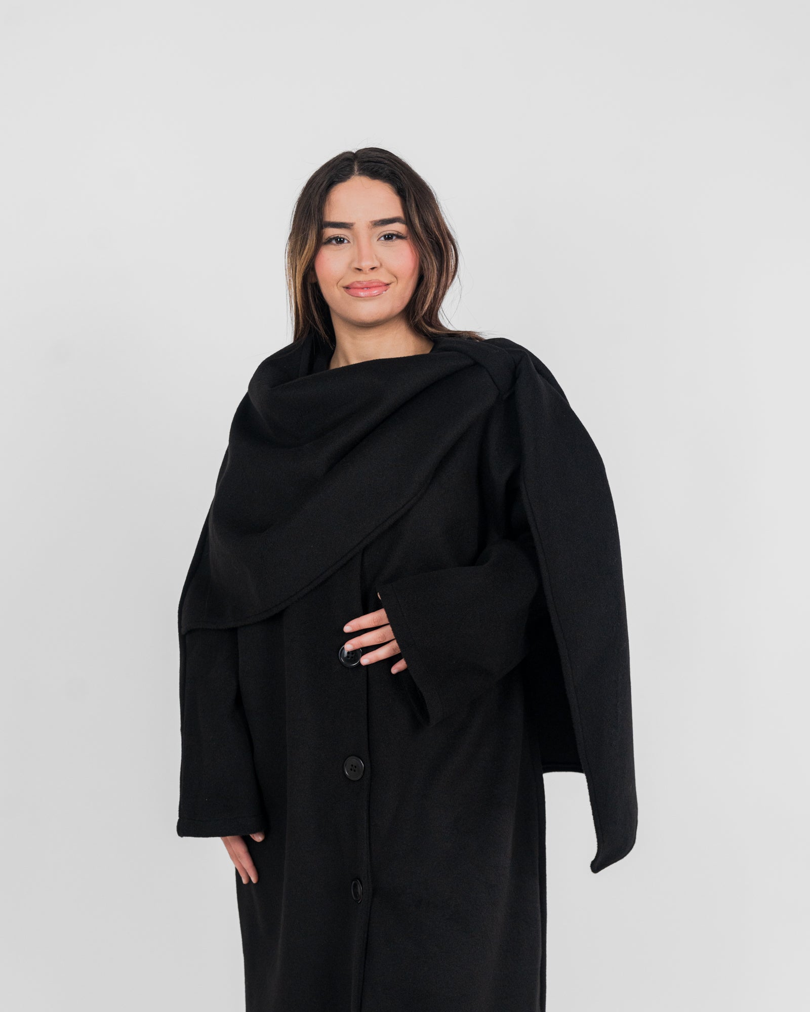 Manteau long avec cape