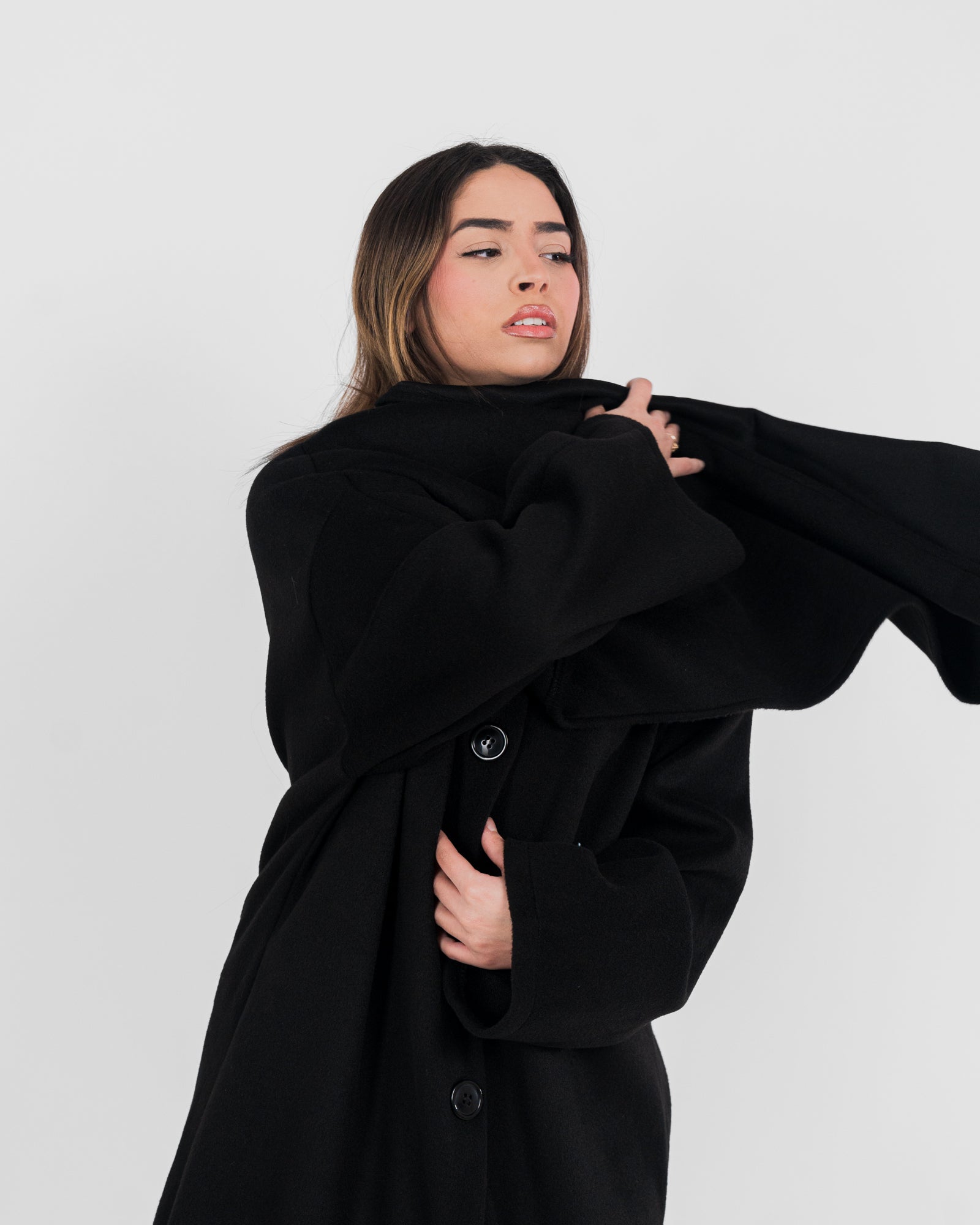 Manteau long avec cape