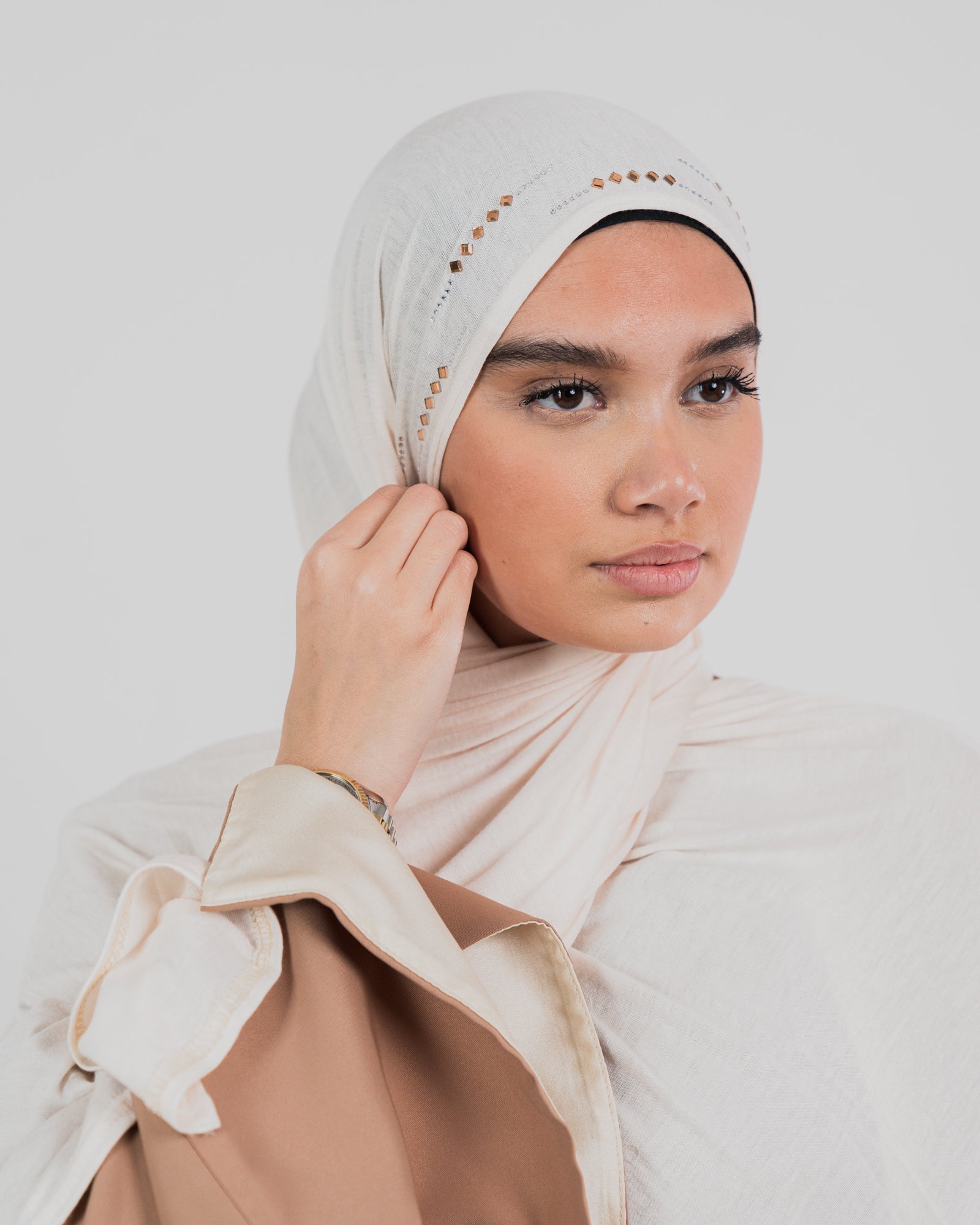 Hijab jersey à strass