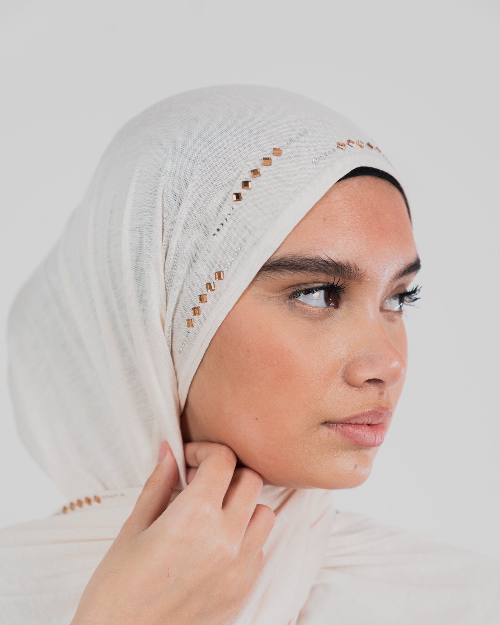 Hijab jersey à strass