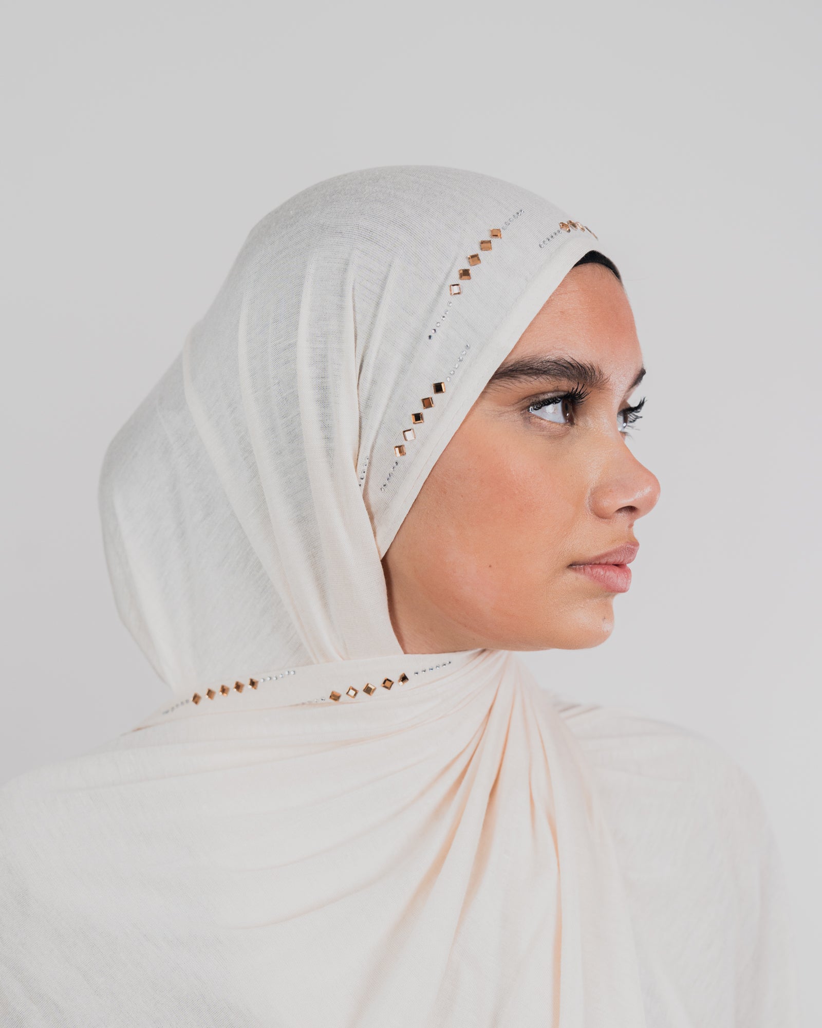 Hijab jersey à strass