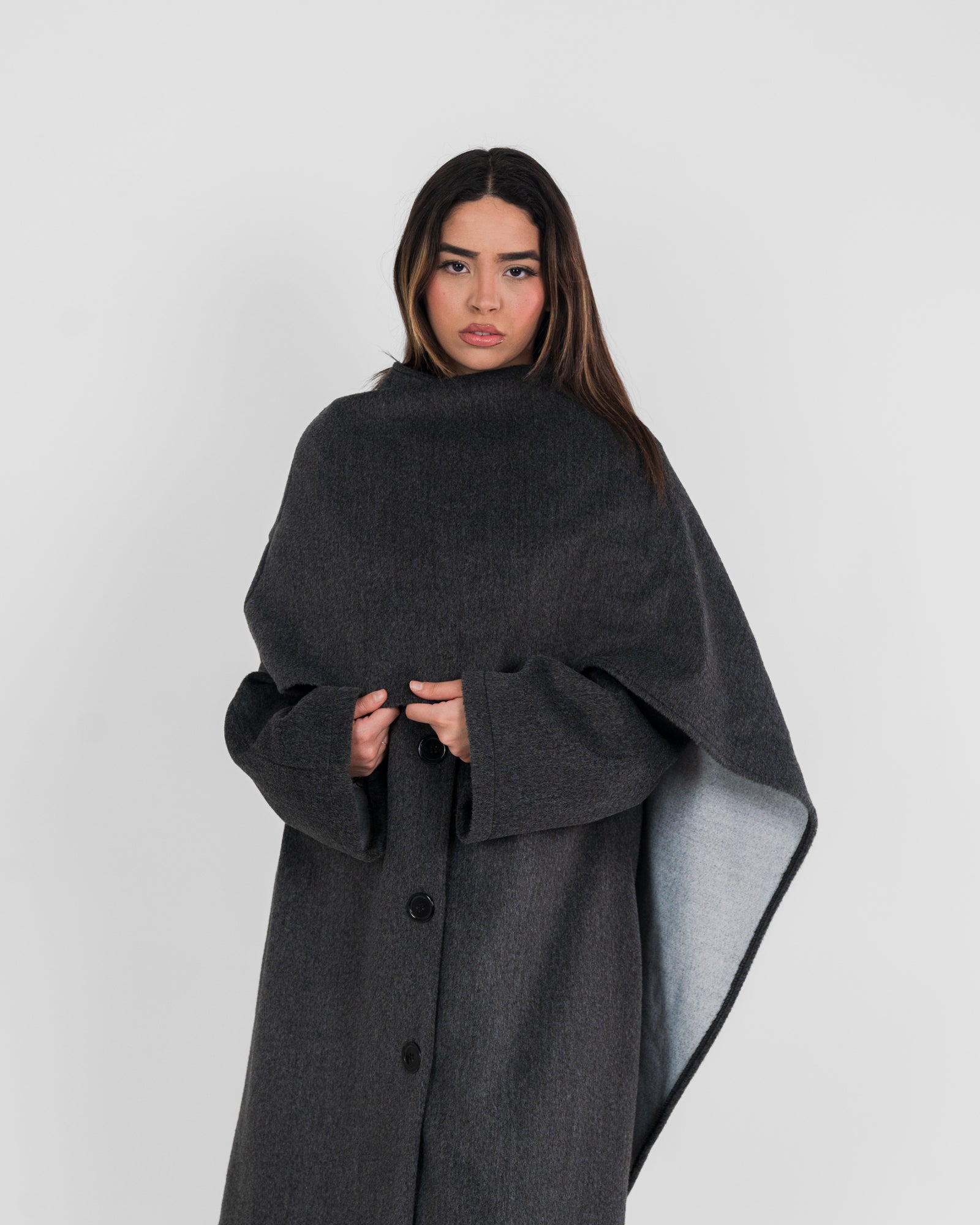 Manteau long avec cape