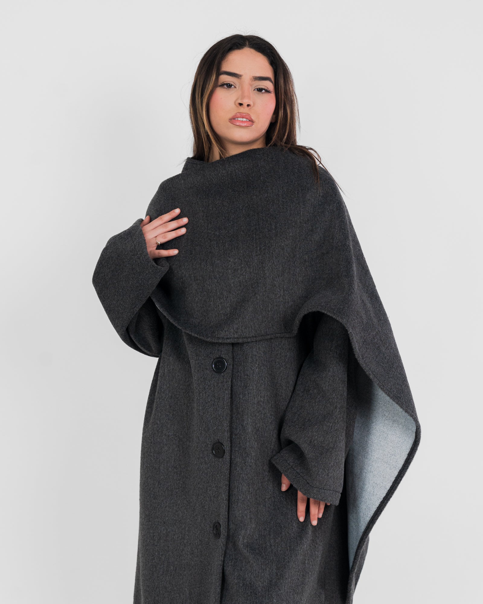 Manteau long avec cape