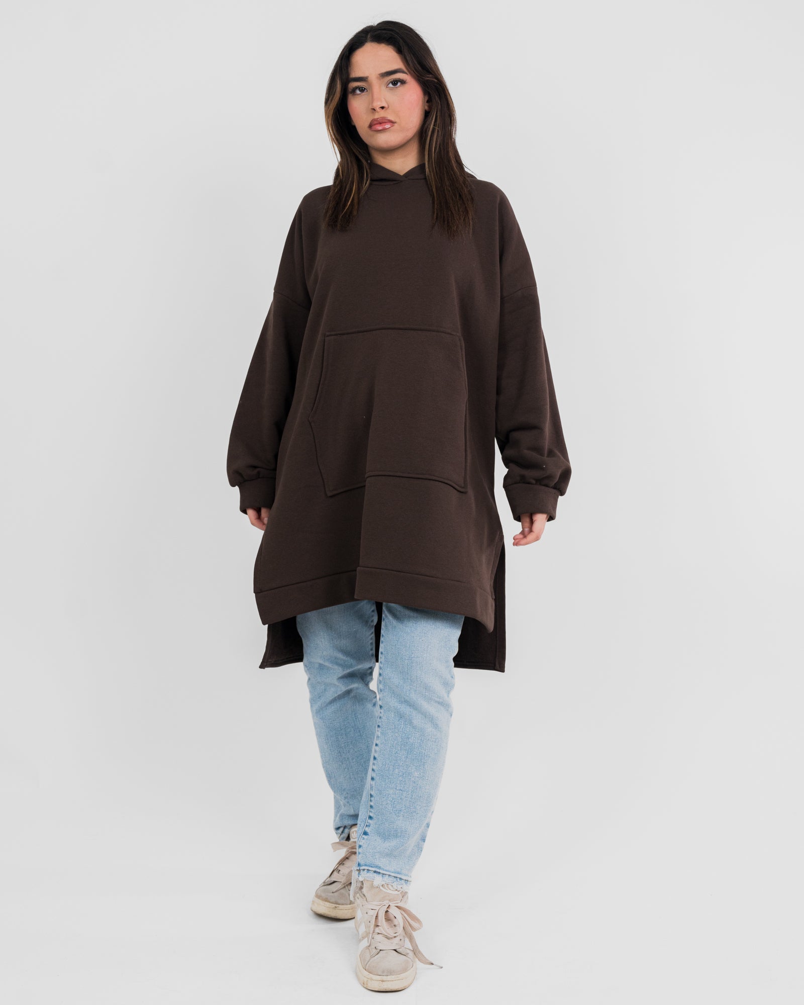 Sweat capuche long oversize