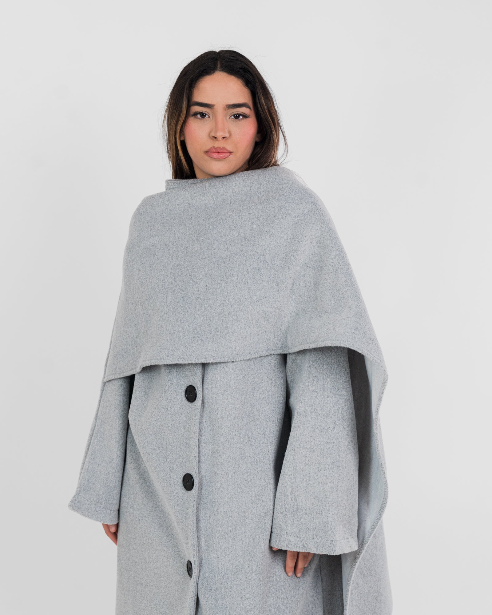 Manteau long avec cape