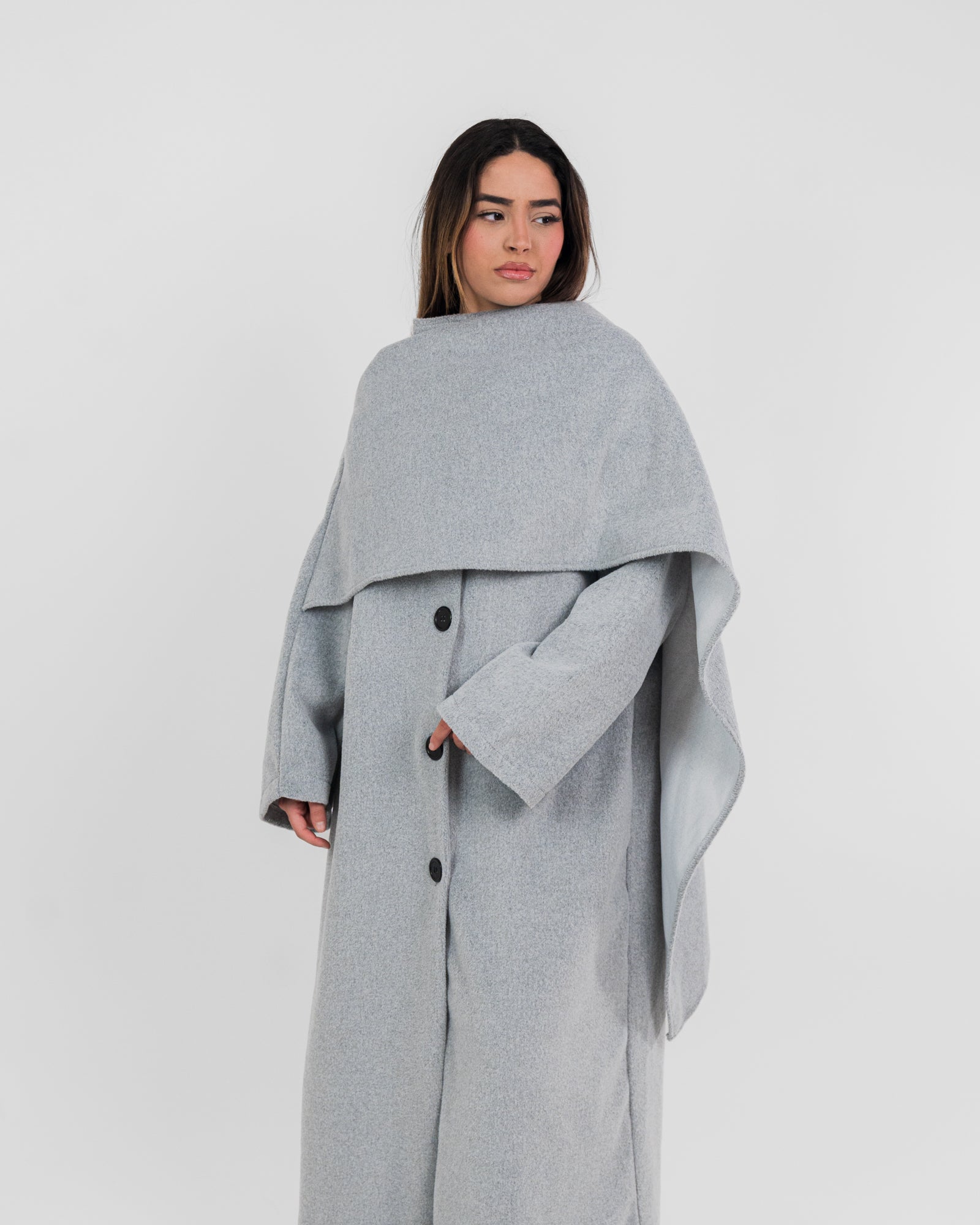 Manteau long avec cape