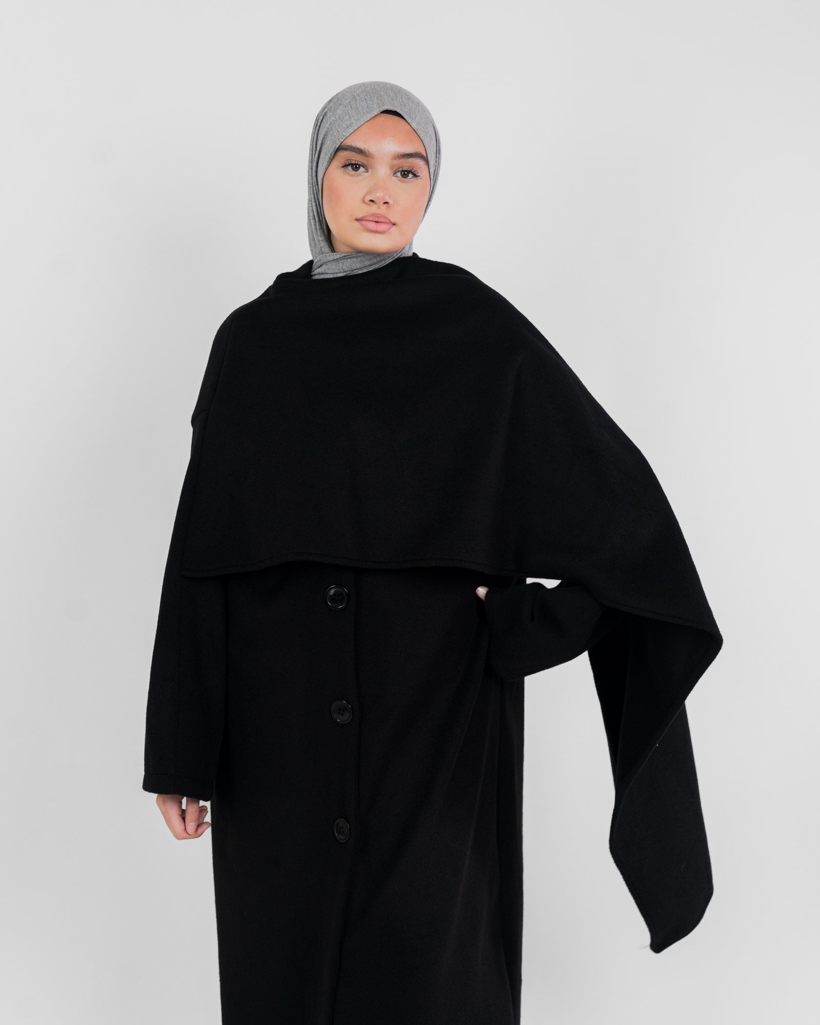 Manteau long avec cape