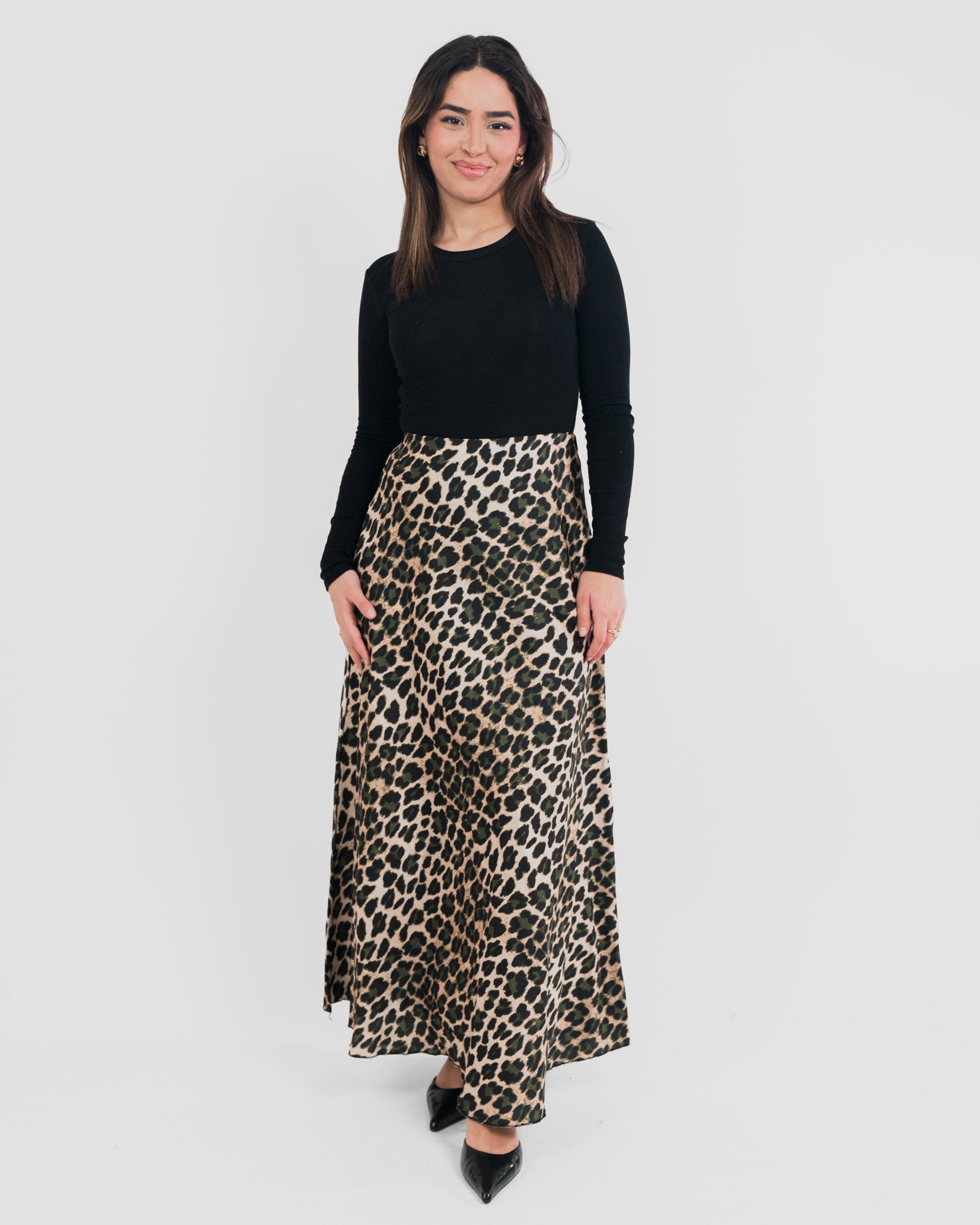 Jupe longue satinée