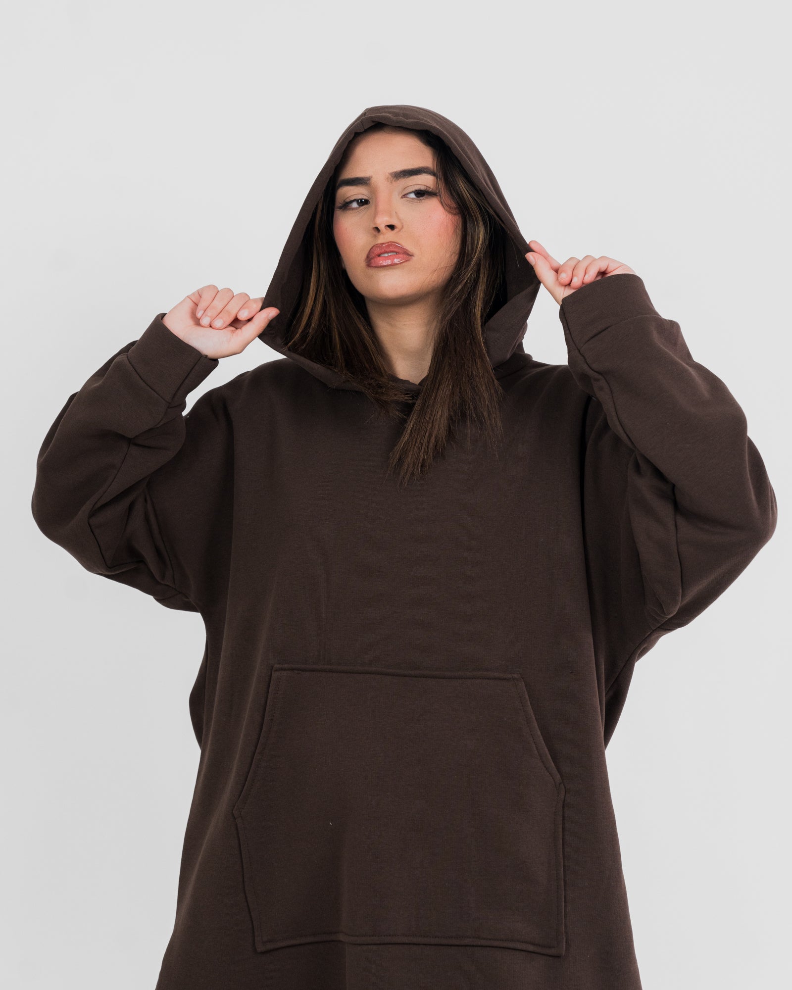 Sweat capuche long oversize