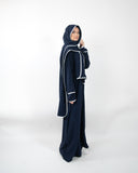 Robe de prière avec voile intégré et bordure blanche
