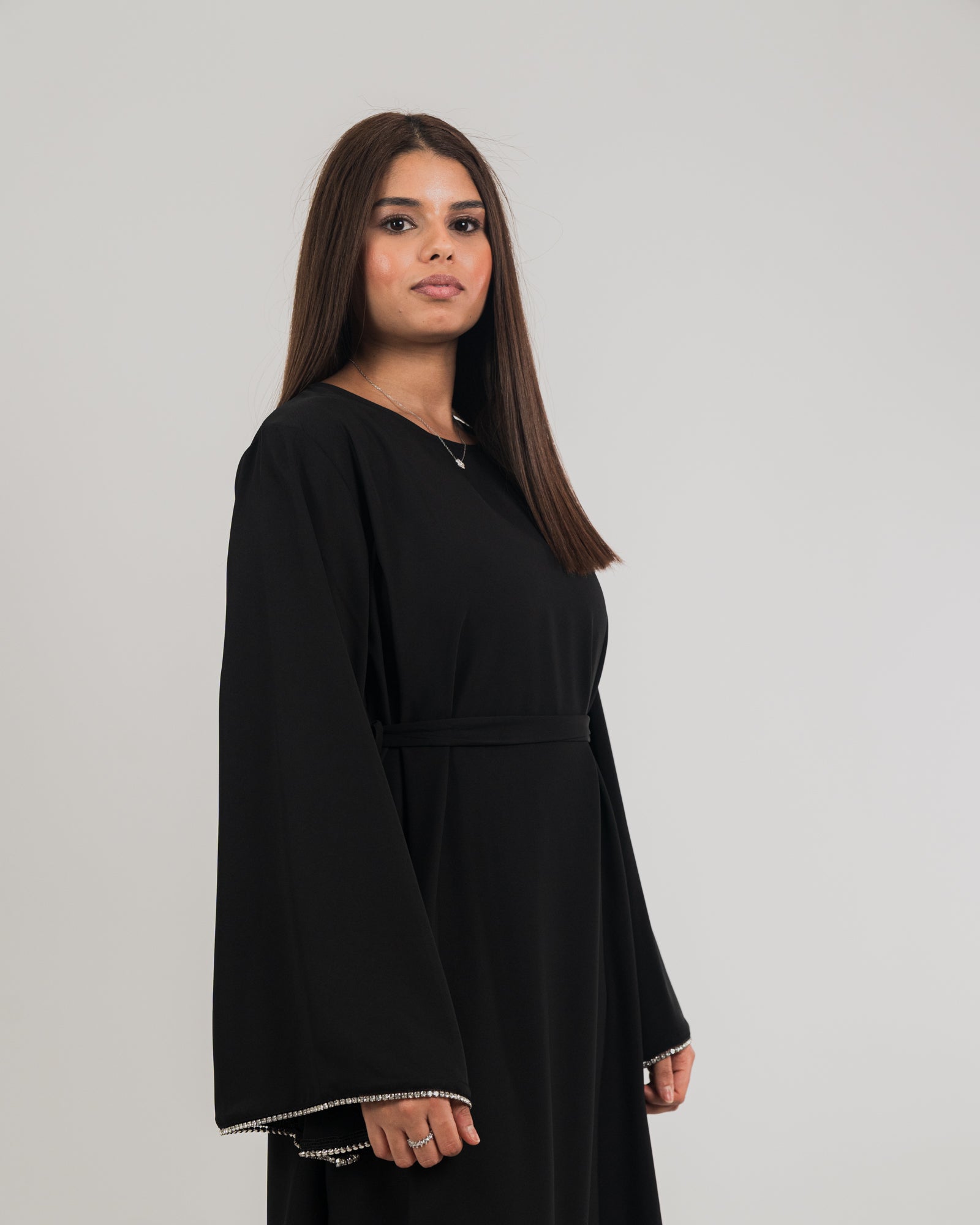 Robe longue manches avec "diamants"