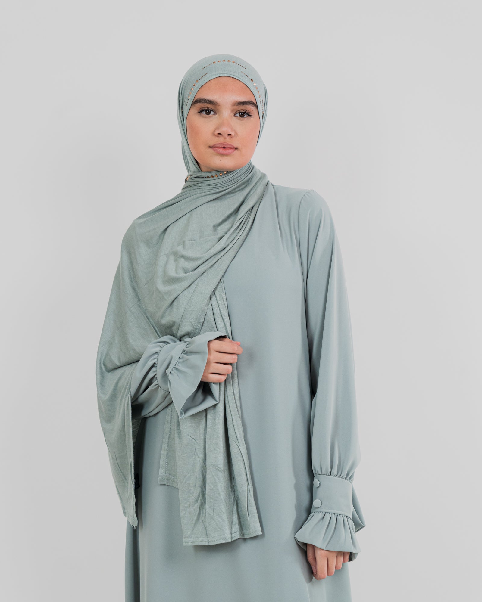 Hijab jersey à strass