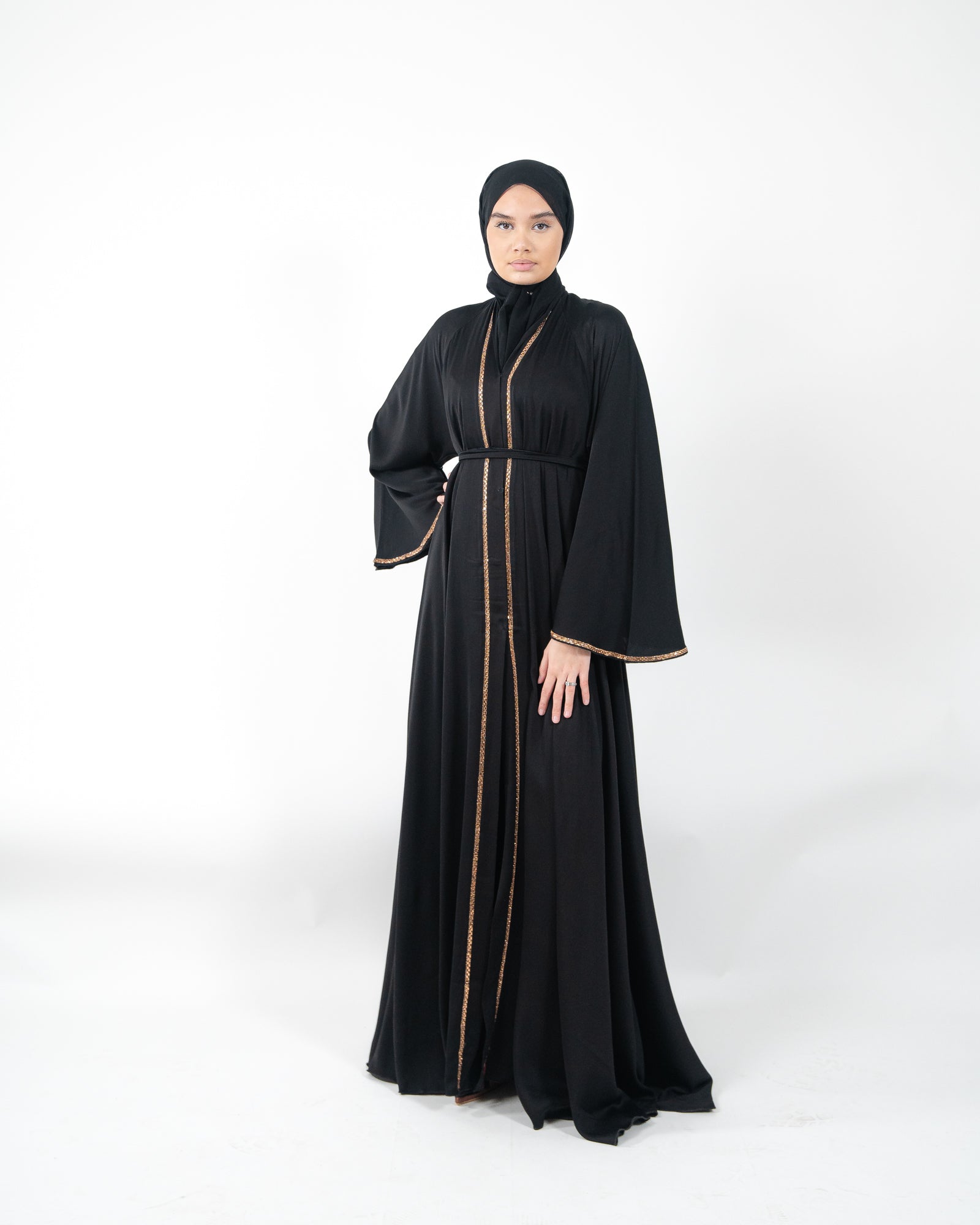 Abaya de Dubaï avec strass sur le long
