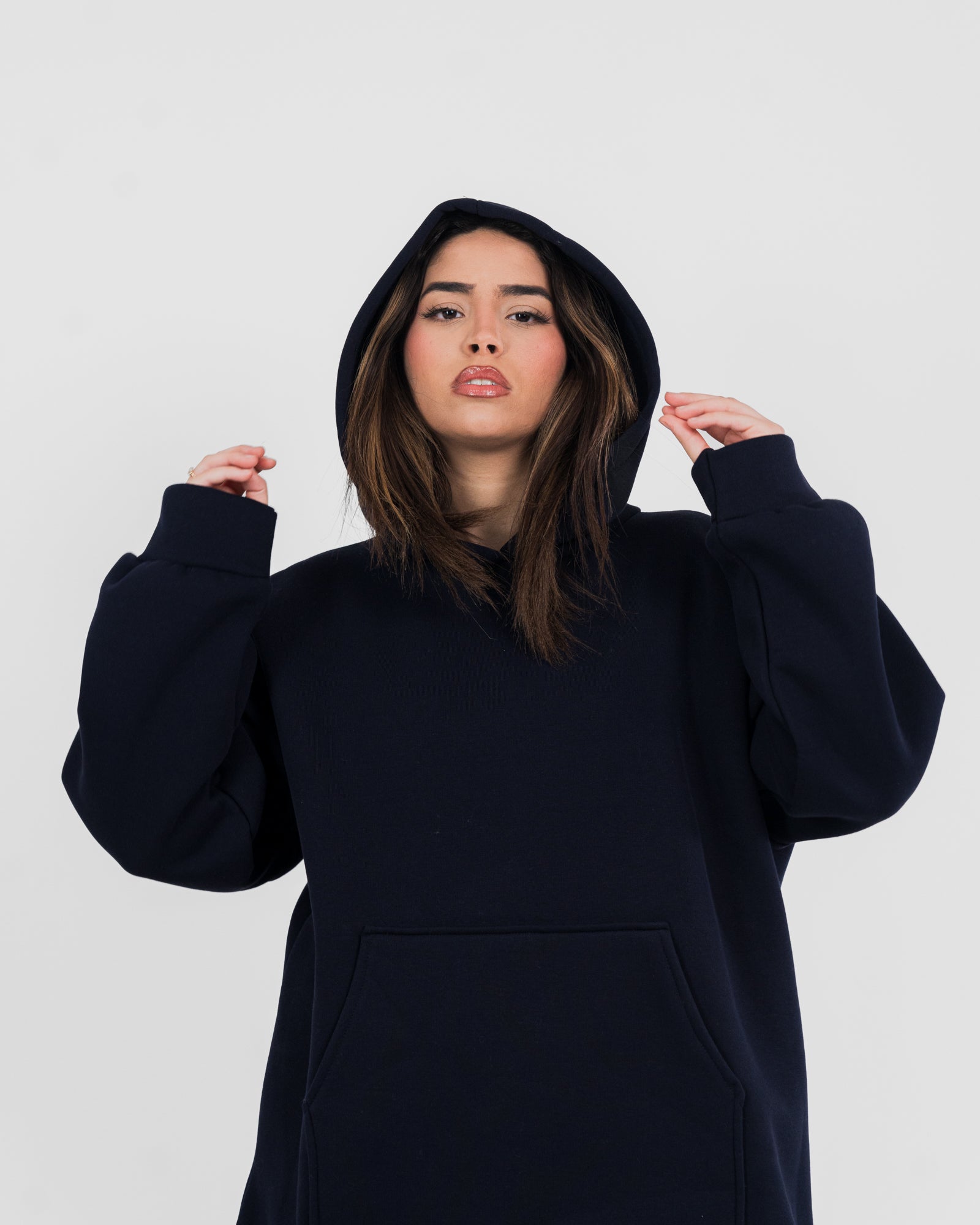 Sweat capuche long oversize