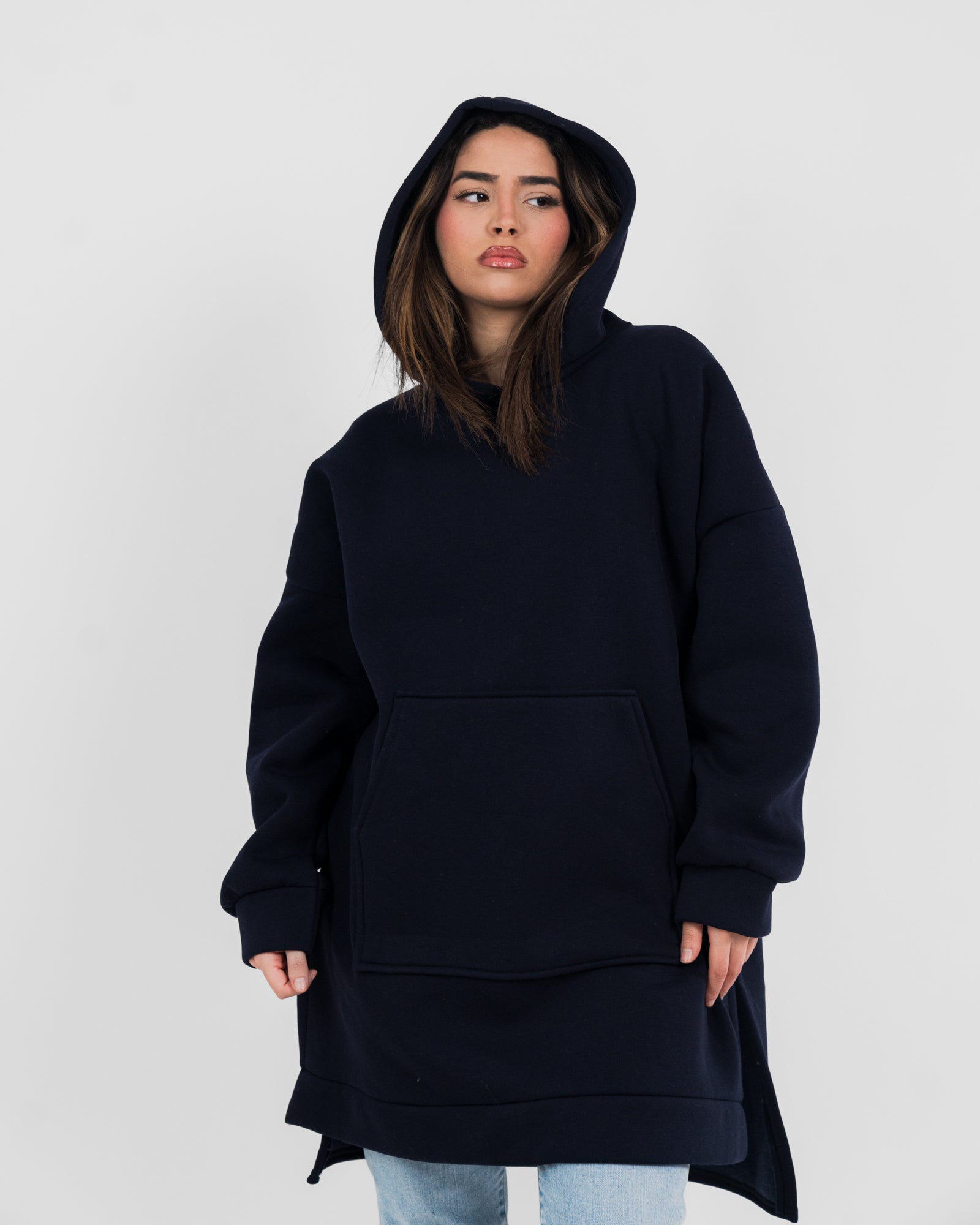 Sweat capuche long oversize