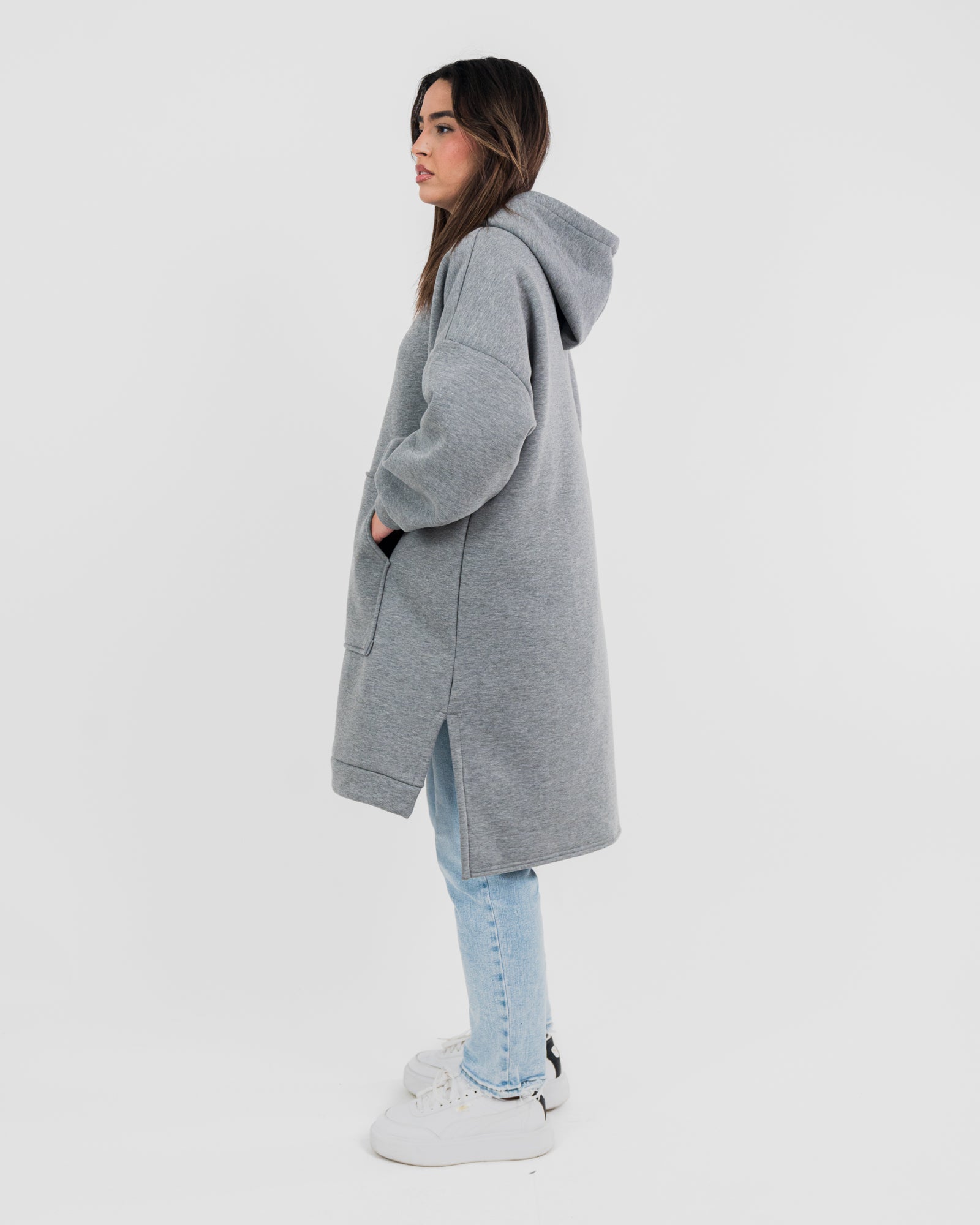 Sweat capuche long oversize