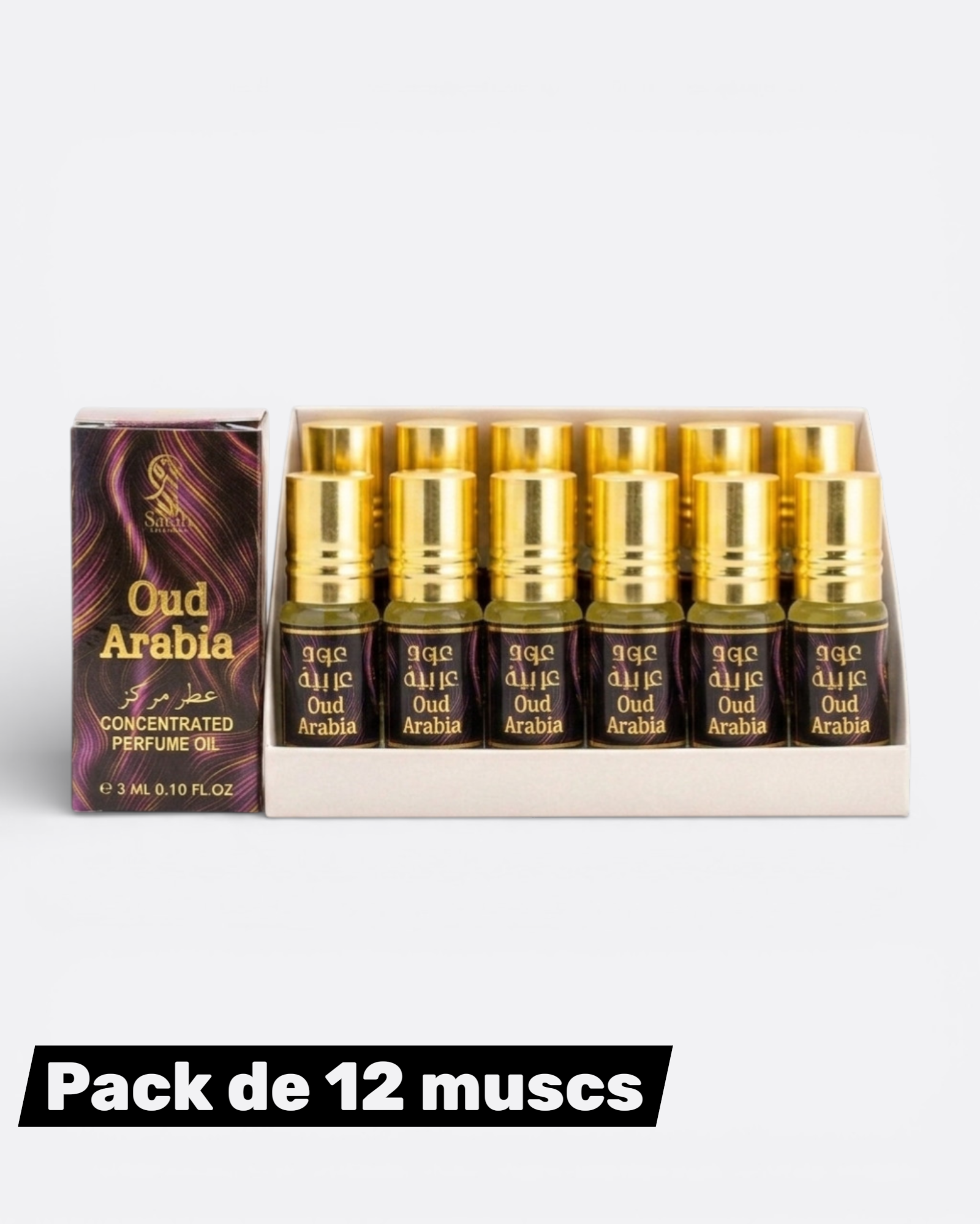 Pack de 12 musc Oud Arabia - Sarah Créations 3 ml