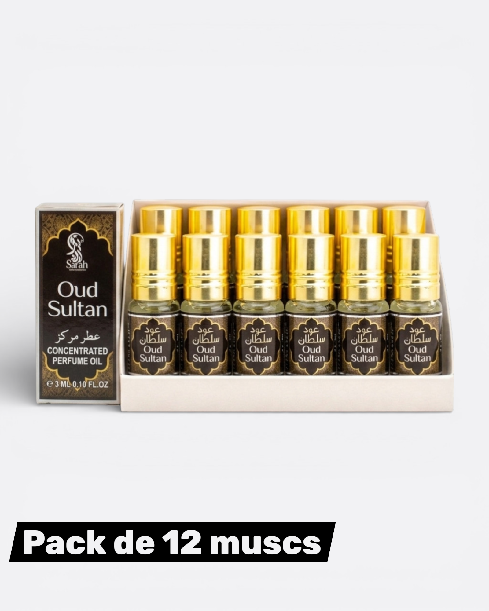 Pack de 12 musc Oud Sultan - Sarah Créations 3 ml