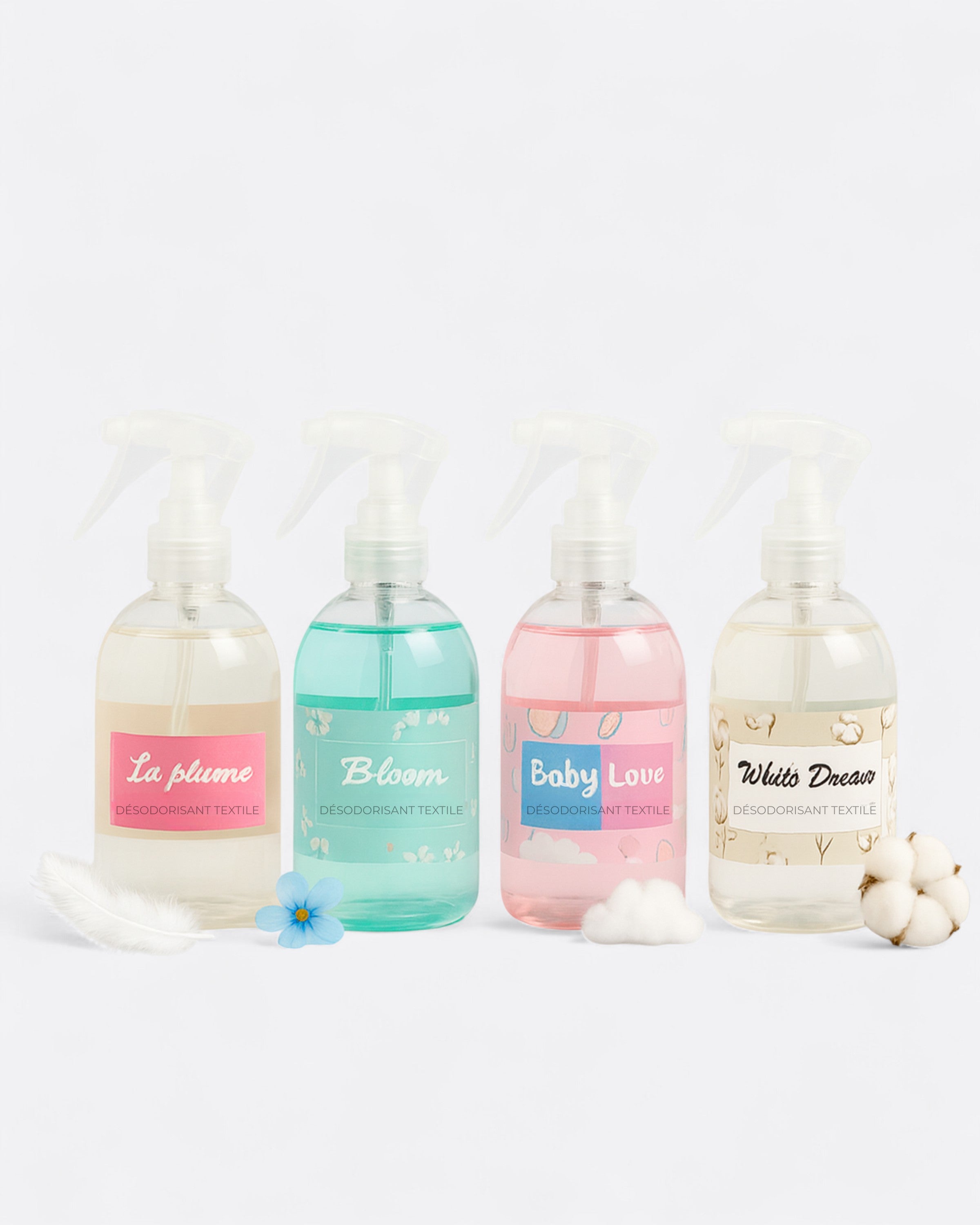 Lot de 4 sprays textiles senteur fraîche et propre La barfumerie. Pack de 4 x 250 ml