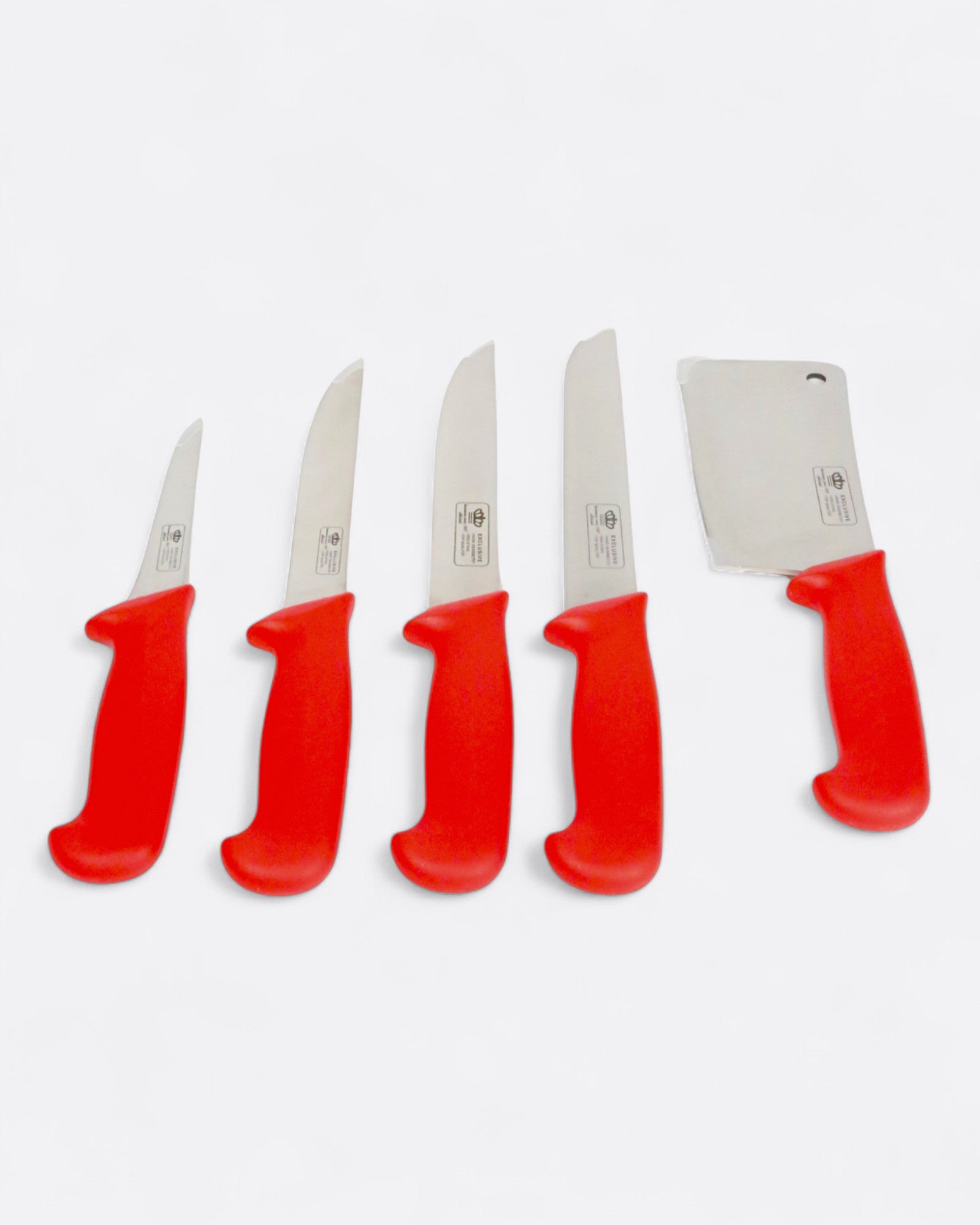 Lot de 5 couteaux de boucher en acier inoxydable