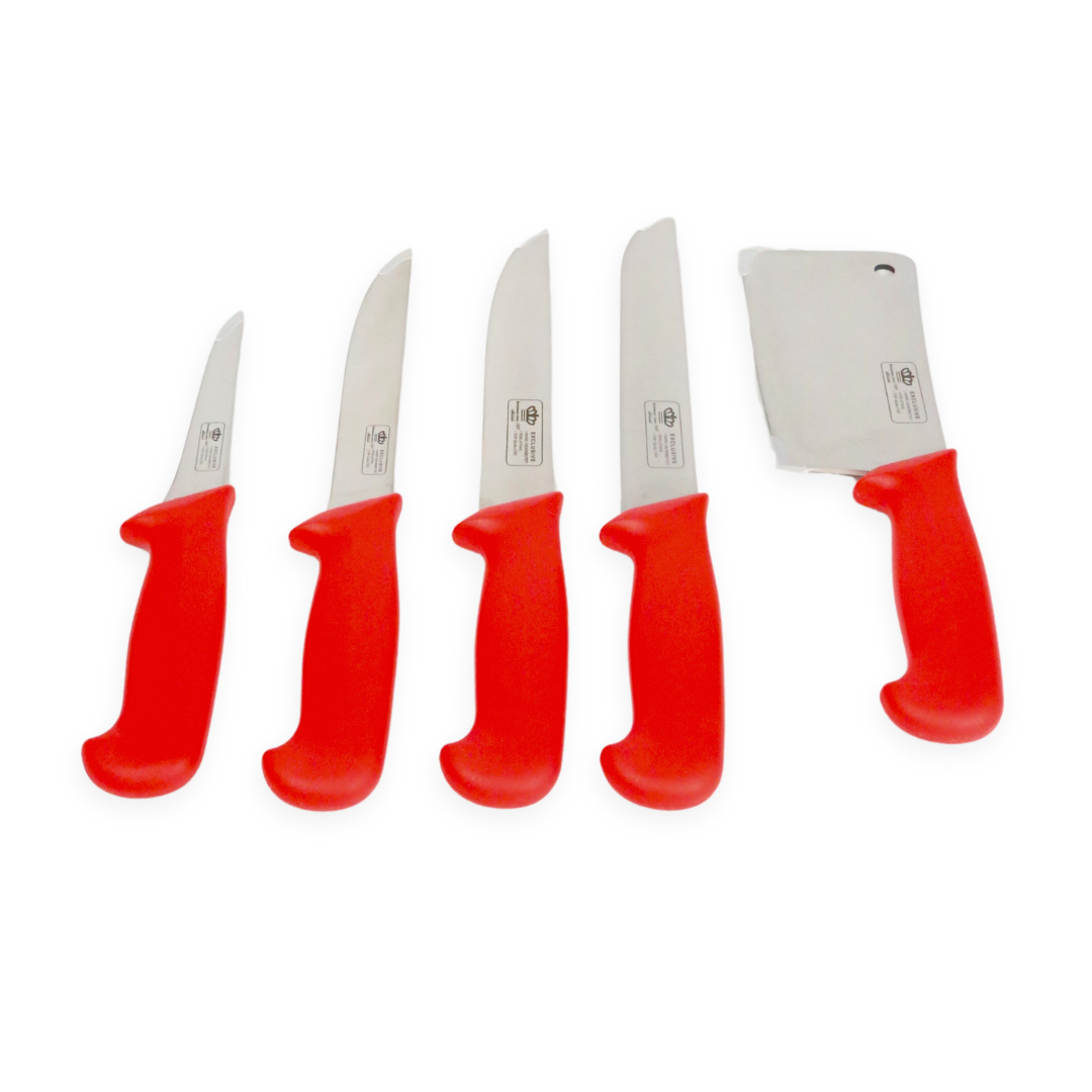 Lot de 5 couteaux de boucher en acier inoxydable – produit proposé sur Souk Dubaï