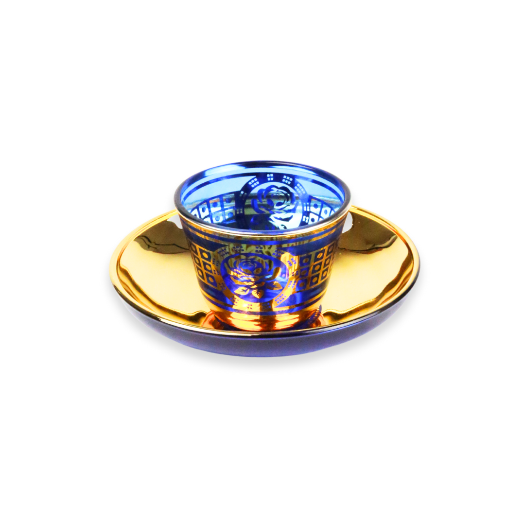 Service à thé ou café coloré et floral