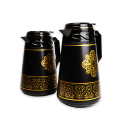 Set of 2 insulated pitchers with oriental patterns 