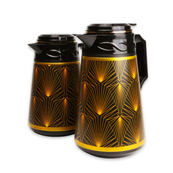 Set of 2 insulated pitchers with oriental patterns 