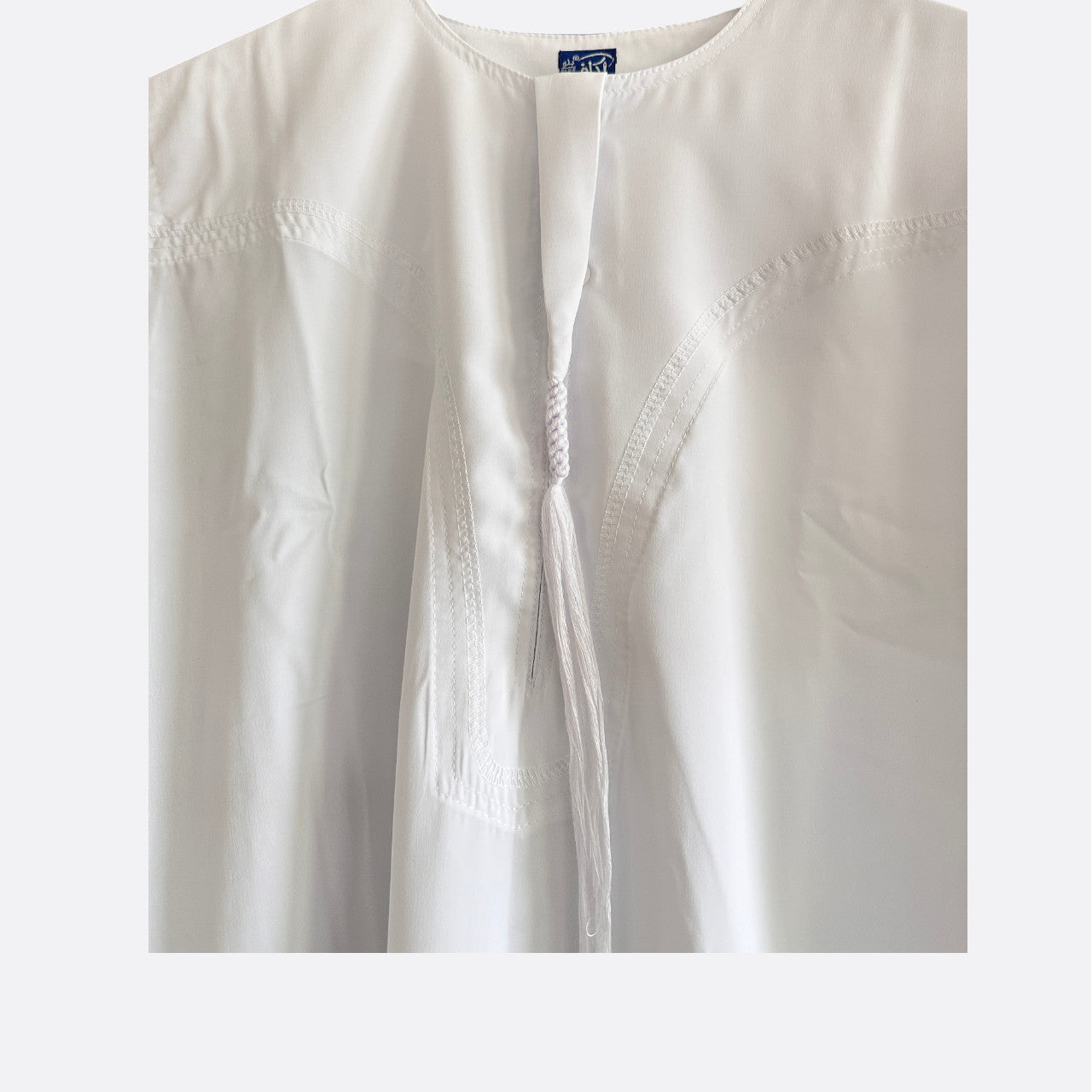 Qamis Ikaf blanc tresse