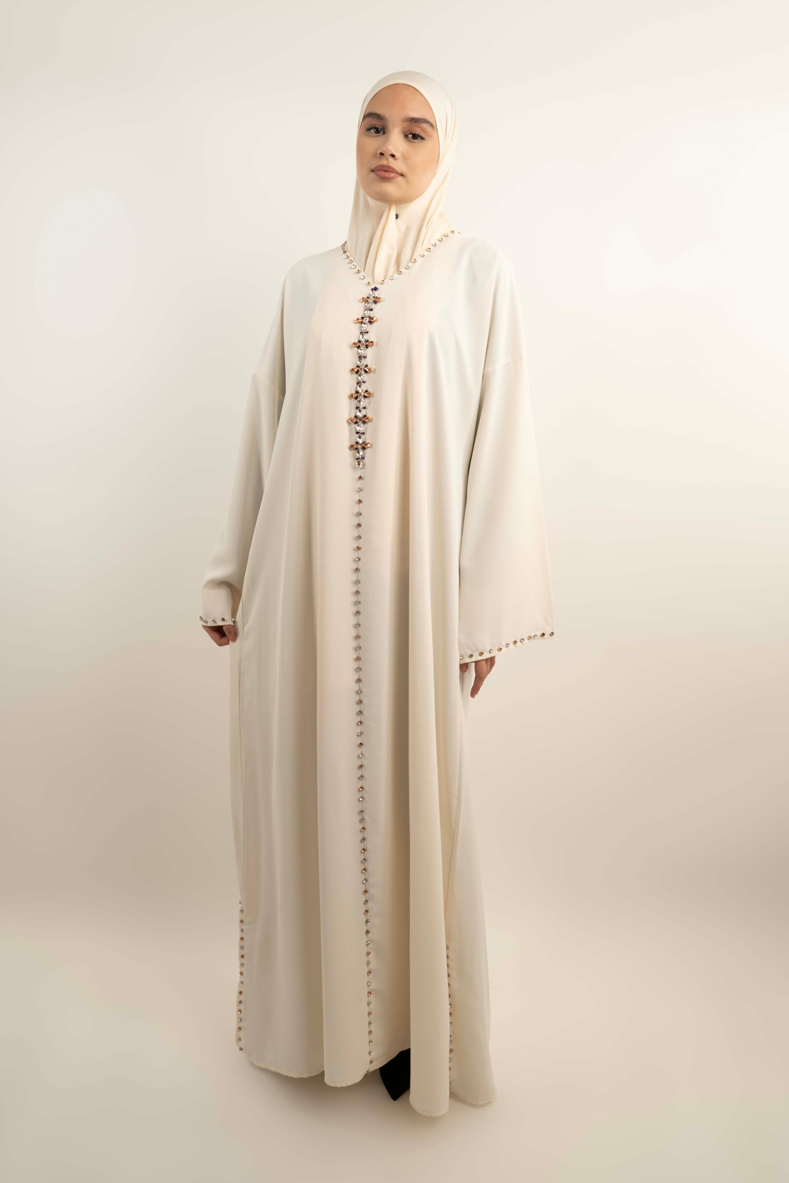 Robe longue strass perle sur le long /Robe Longue Prestige à Strass Perlés