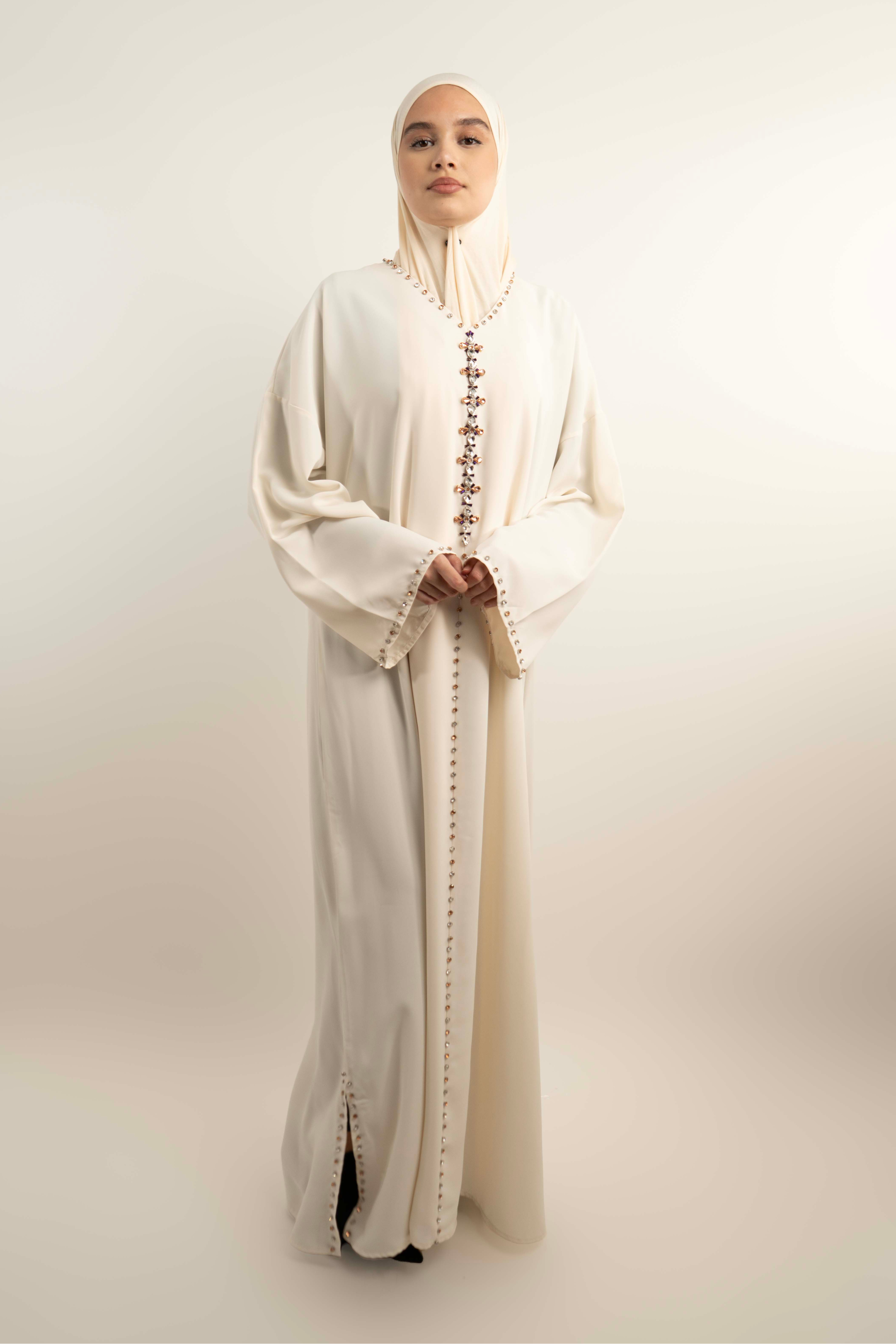 Robe longue strass perle sur le long /Robe Longue Prestige à Strass Perlés