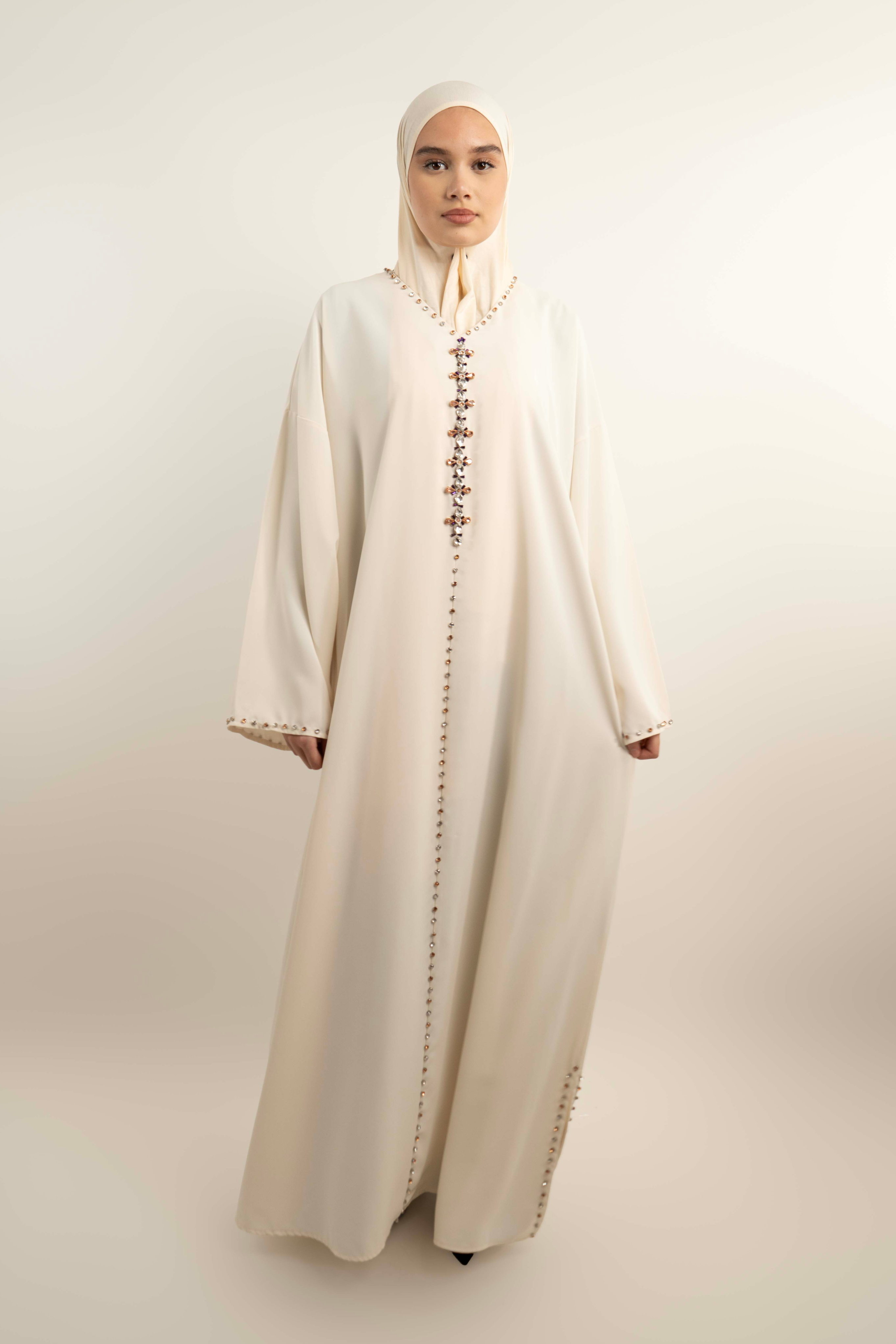 Robe longue strass perle sur le long /Robe Longue Prestige à Strass Perlés